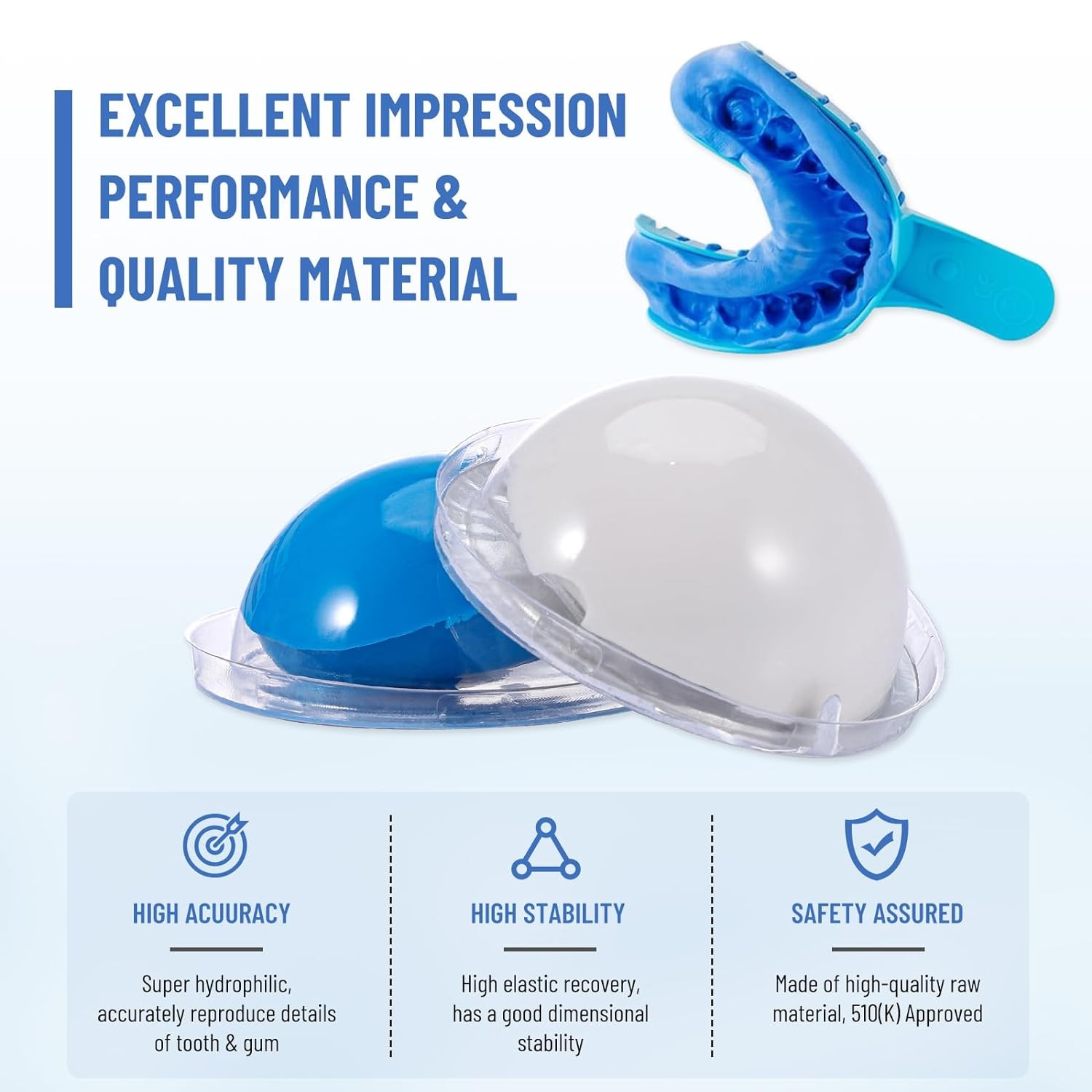12x 25g New Dental Putty Fast Set PVS VPS Impression Silicon Material Mint Base
