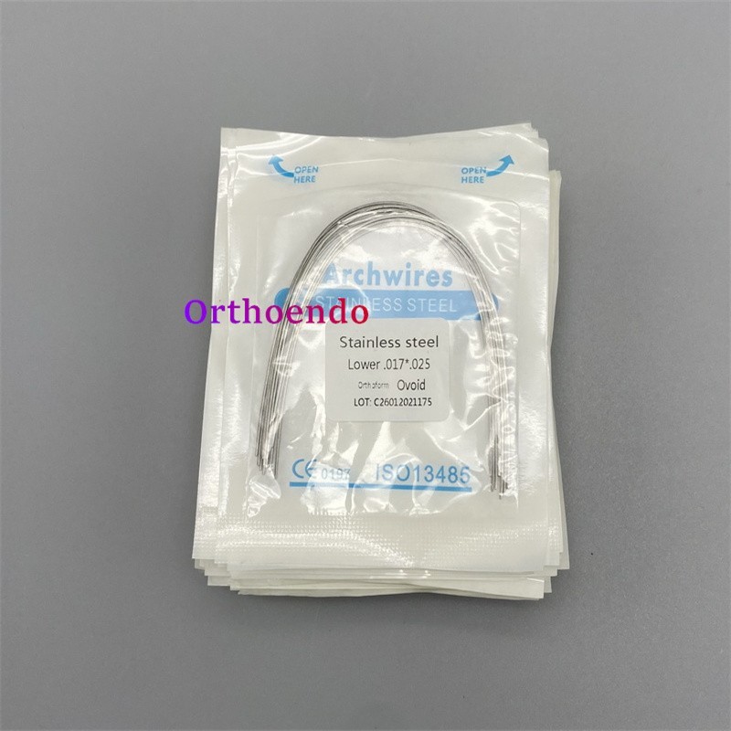 100 Pcs Dental Ortho S.S Arch Wire Round Rectangular Stainless Steel Wires Ovoid