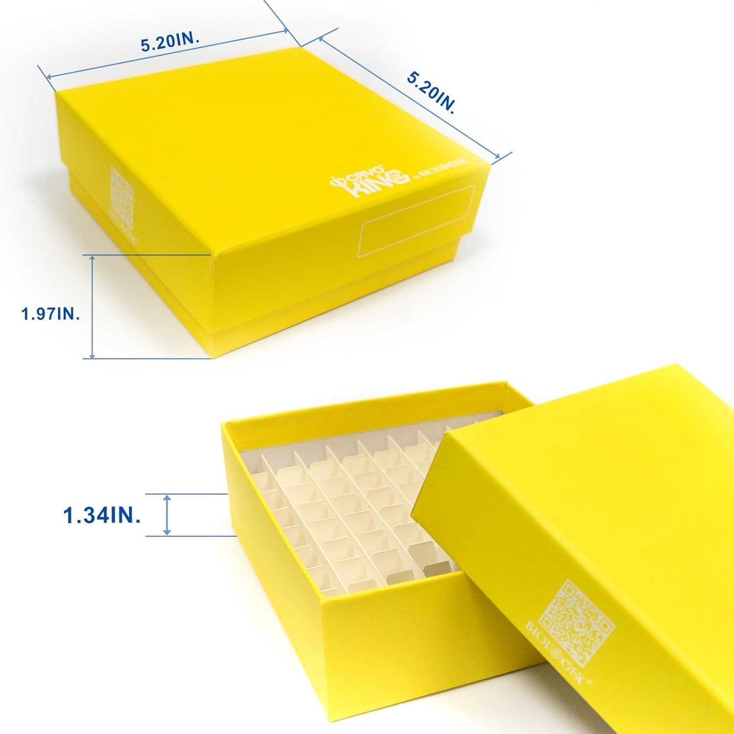 5 Pcs 100-Well 2 Cardboard Freezer Box, Fits 0.5-2.0mL Vials, Assorted