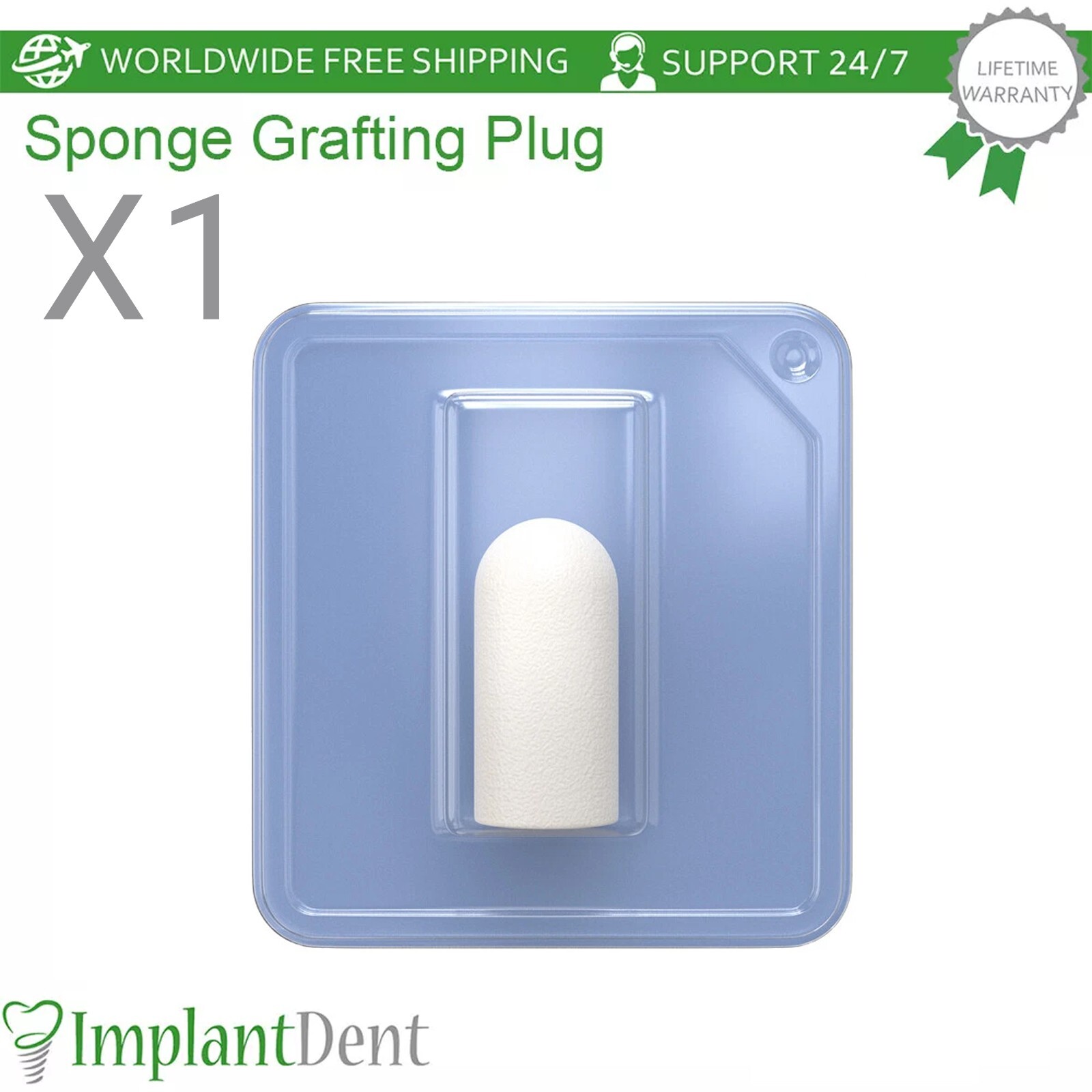 1X Dental Sponge Grafting Plug Synthetic Collagen Composite Sterile Socket