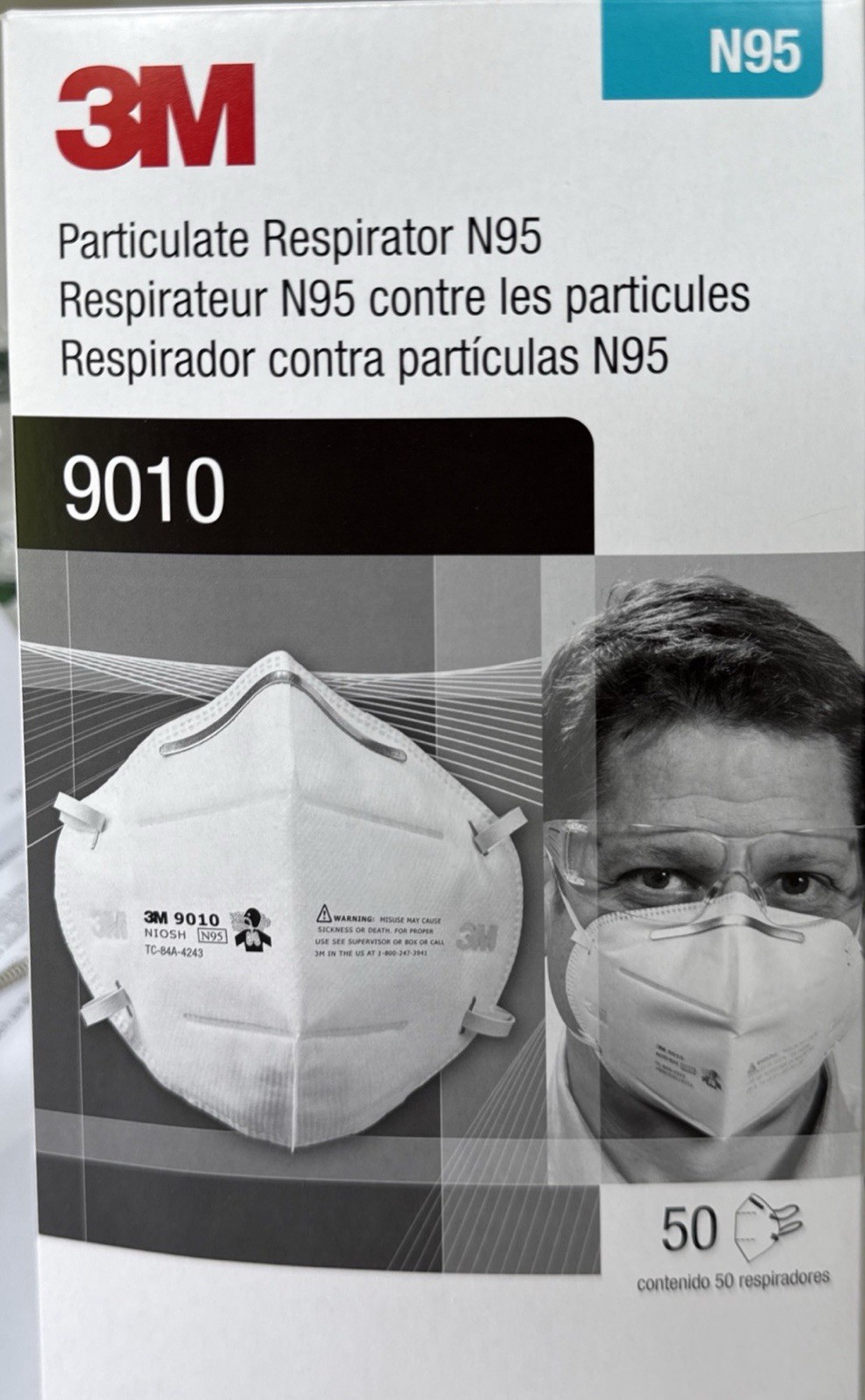 3M 9010 N95 Particulate Respirator Dust Mask – 50 Pieces