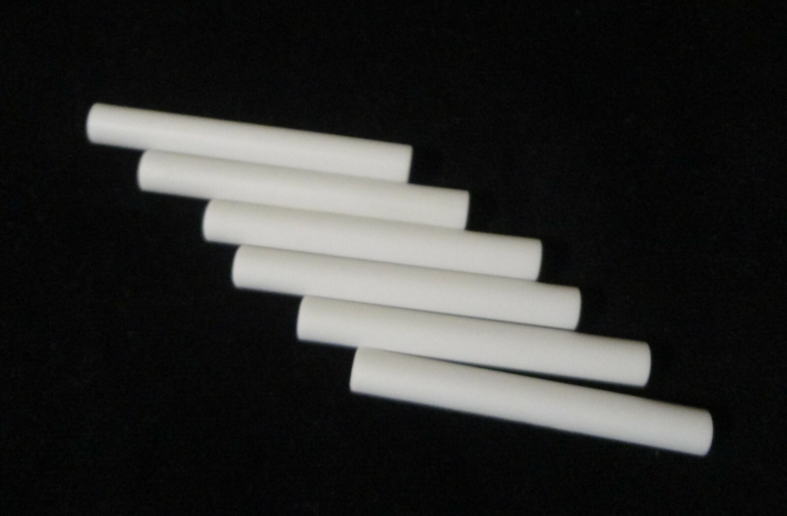 LOT OF SIX 0.250″ D x 2.0” LONG HIGH PURITY ALUMINA CERAMIC ROD 98.0% No.: 196