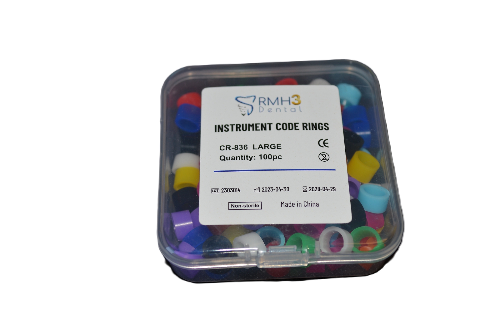 RMH3 Dental Silicone Instrument Code Rings – Large, Assorted Colors, Box of 100