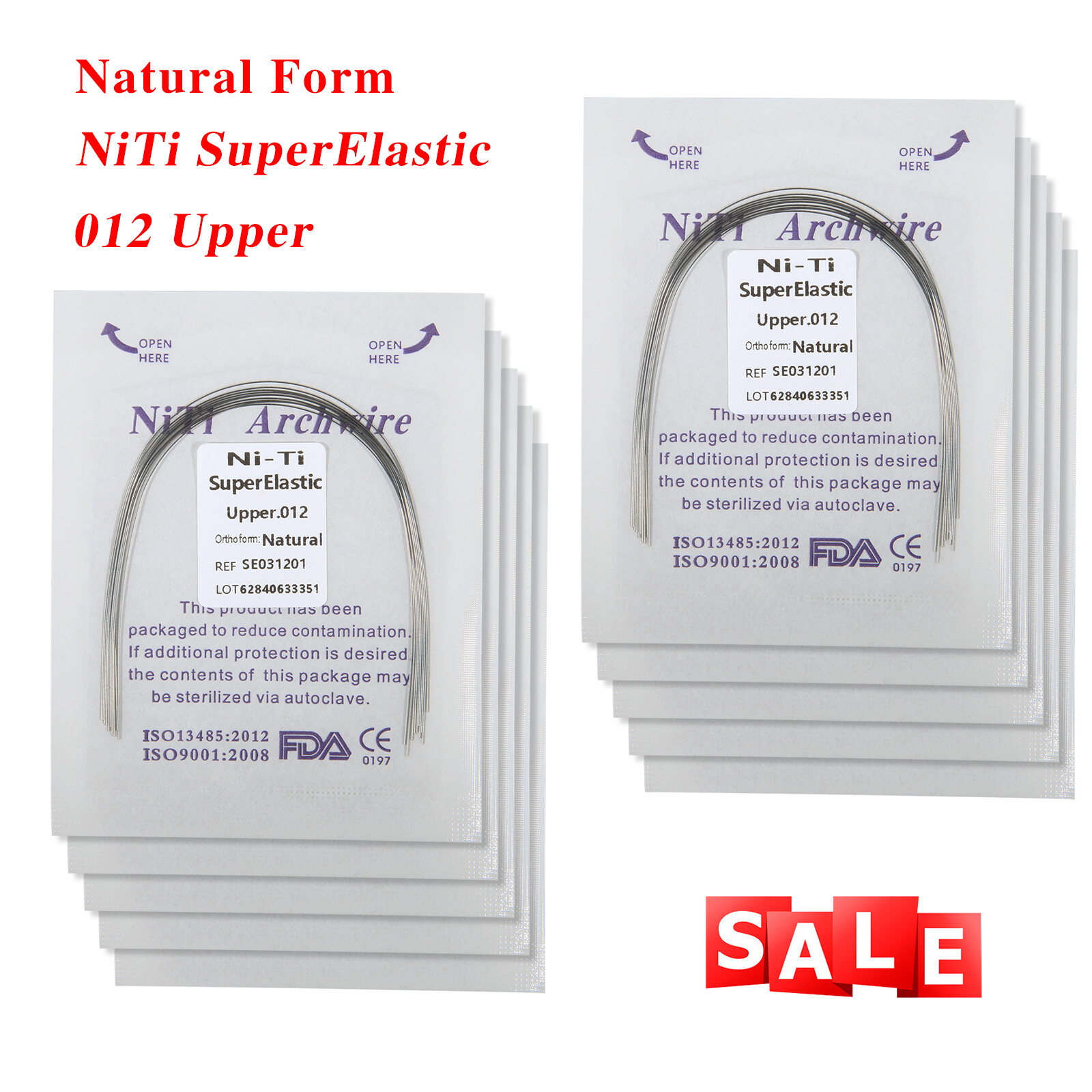 100pcs Dental Orthodontic Arch Wire Round Niti Natural 0.12 Upper Super Elastic