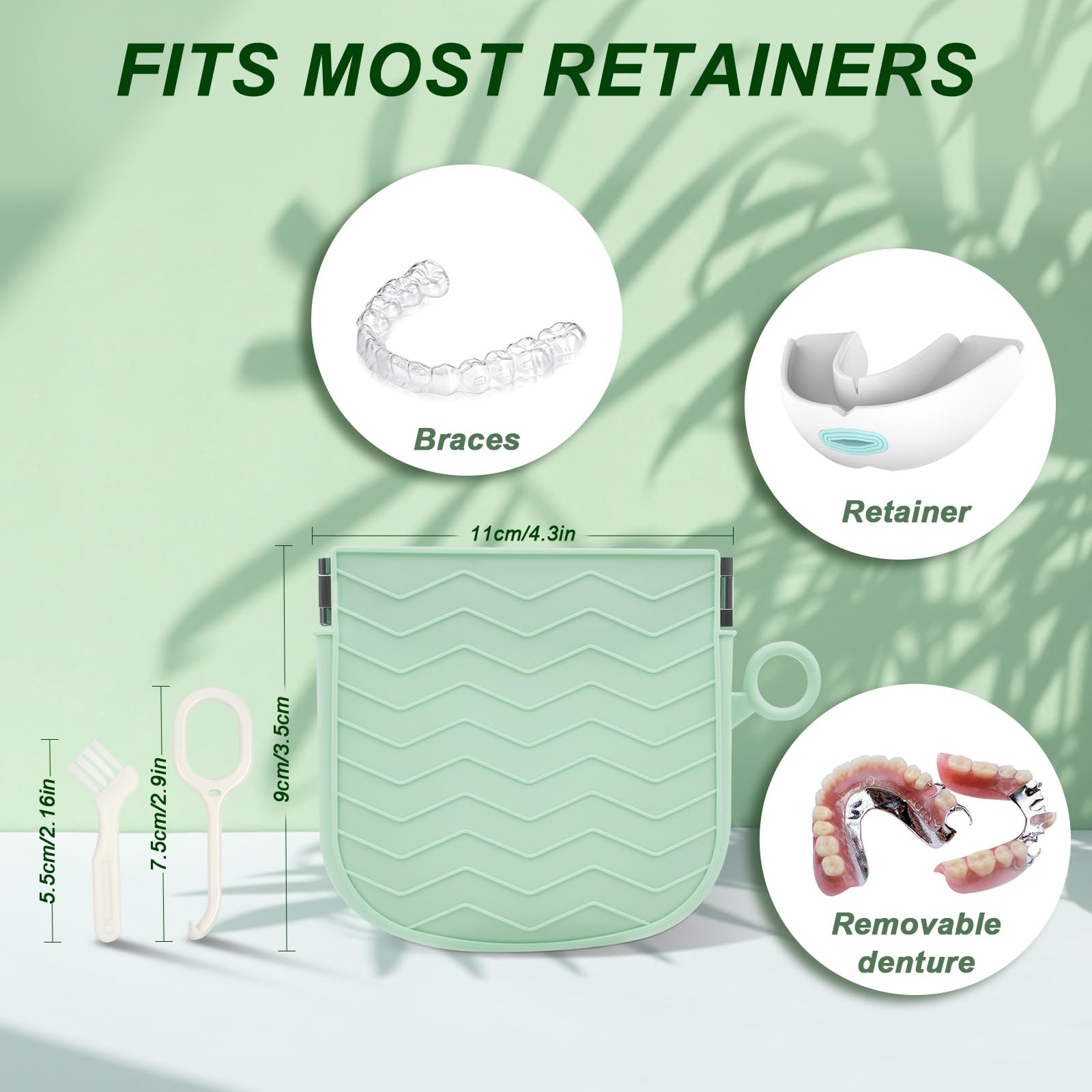 AOOWU Silicone Retainer Case with Hanging Ring Cute Holder Green