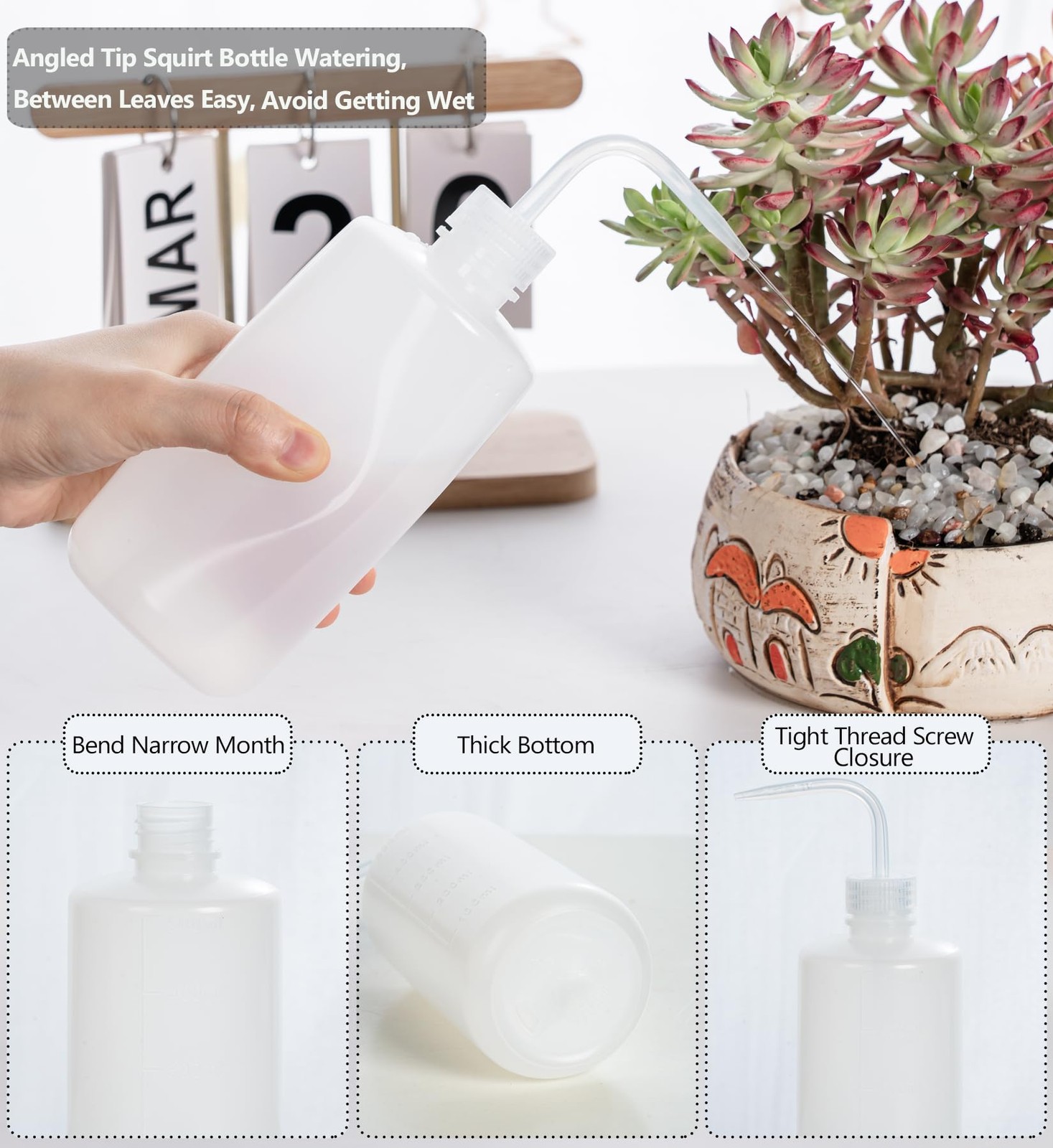 Melphoe Tattoo Wash Bottle Squeeze 3Pcs 500ml Squirt 3*500ml, White