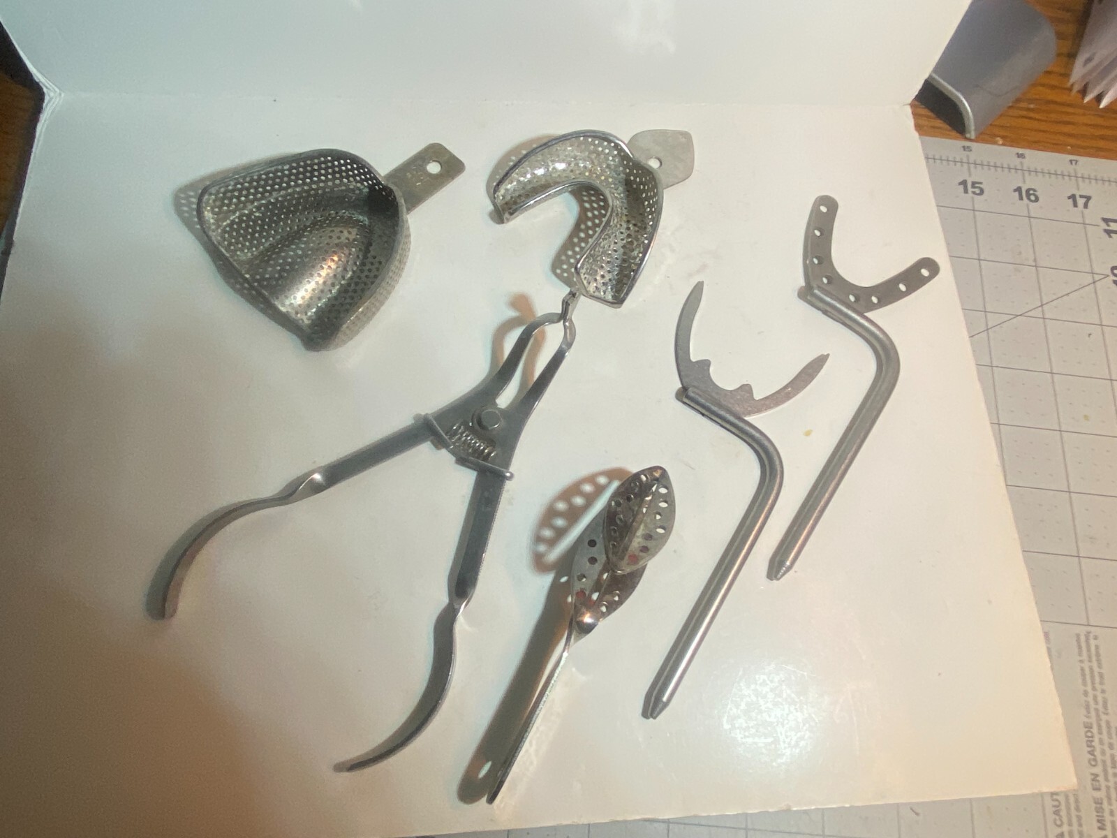 Vintage Lot Dentist Instruments COE Arch Dental Metal Aliginate Impression USA