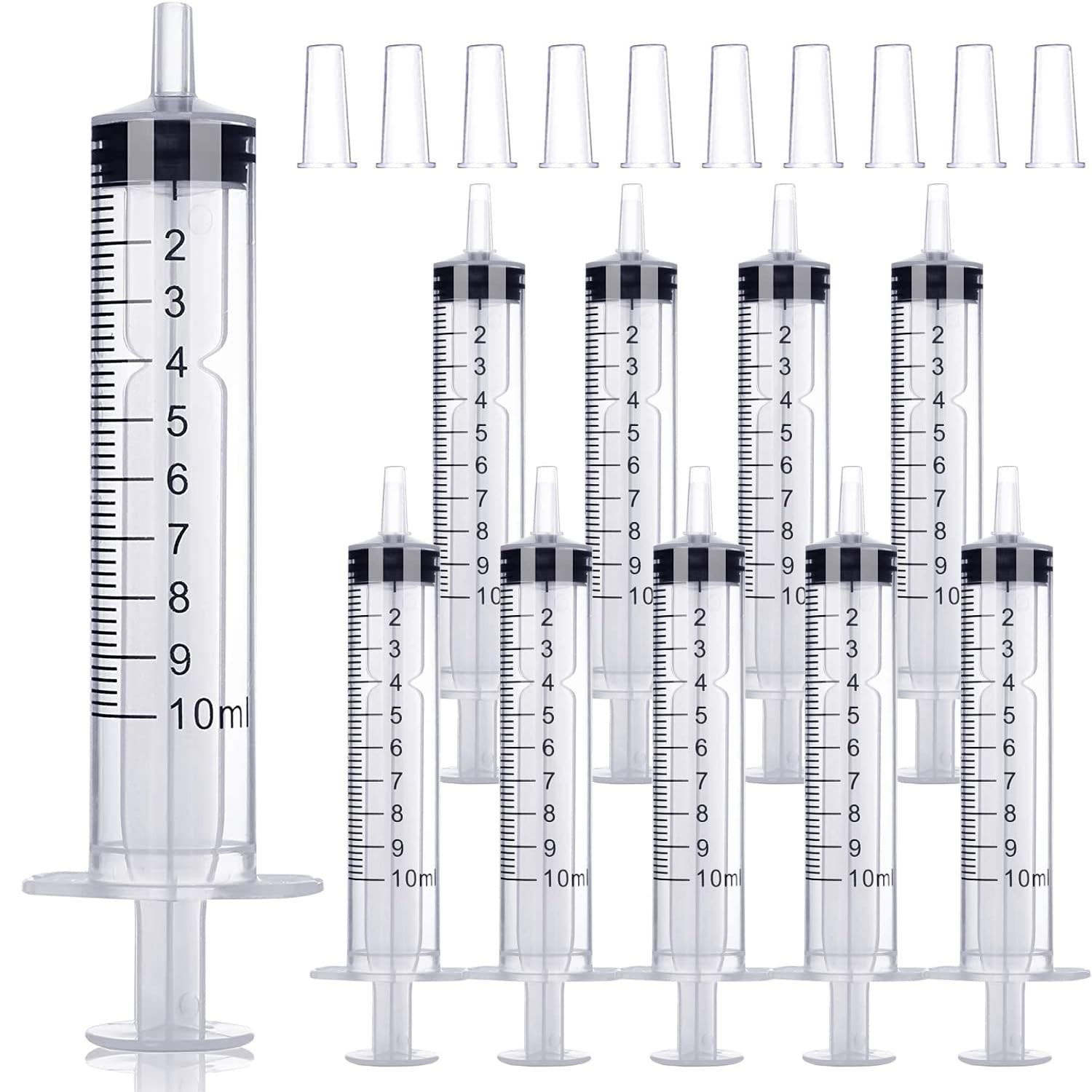 30Pack 10ml Syringes with Caps Luer Slip Tip No Needle Plastic 10ml, white