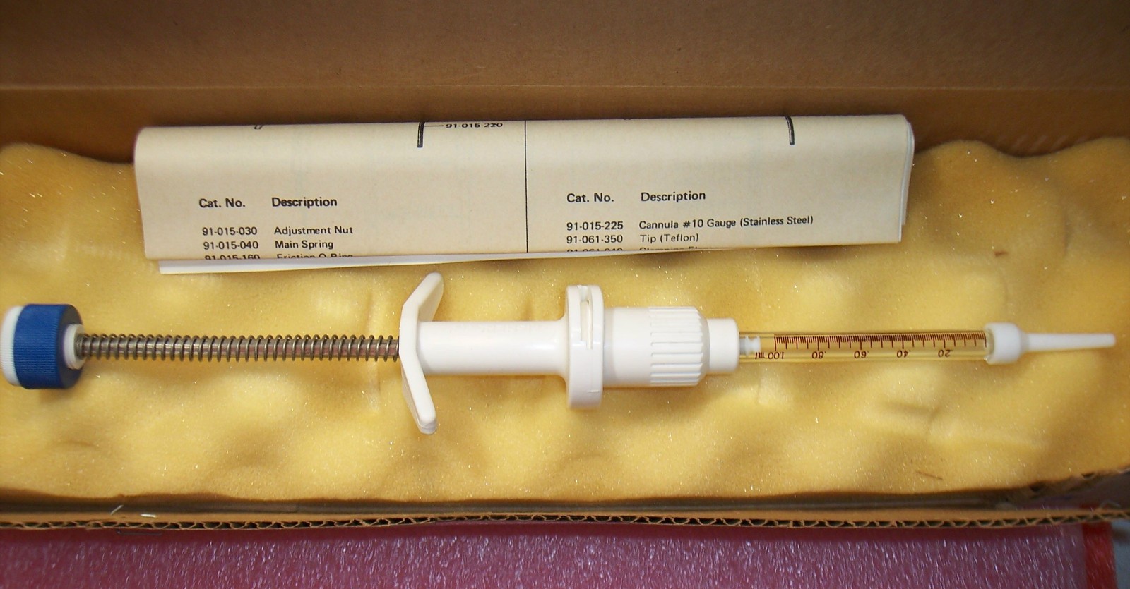 13-689-133A FISHERbrand 1.0ml “VARIPET TEFLON VARIABLE VOLUME REPEATABLE PIPETTE