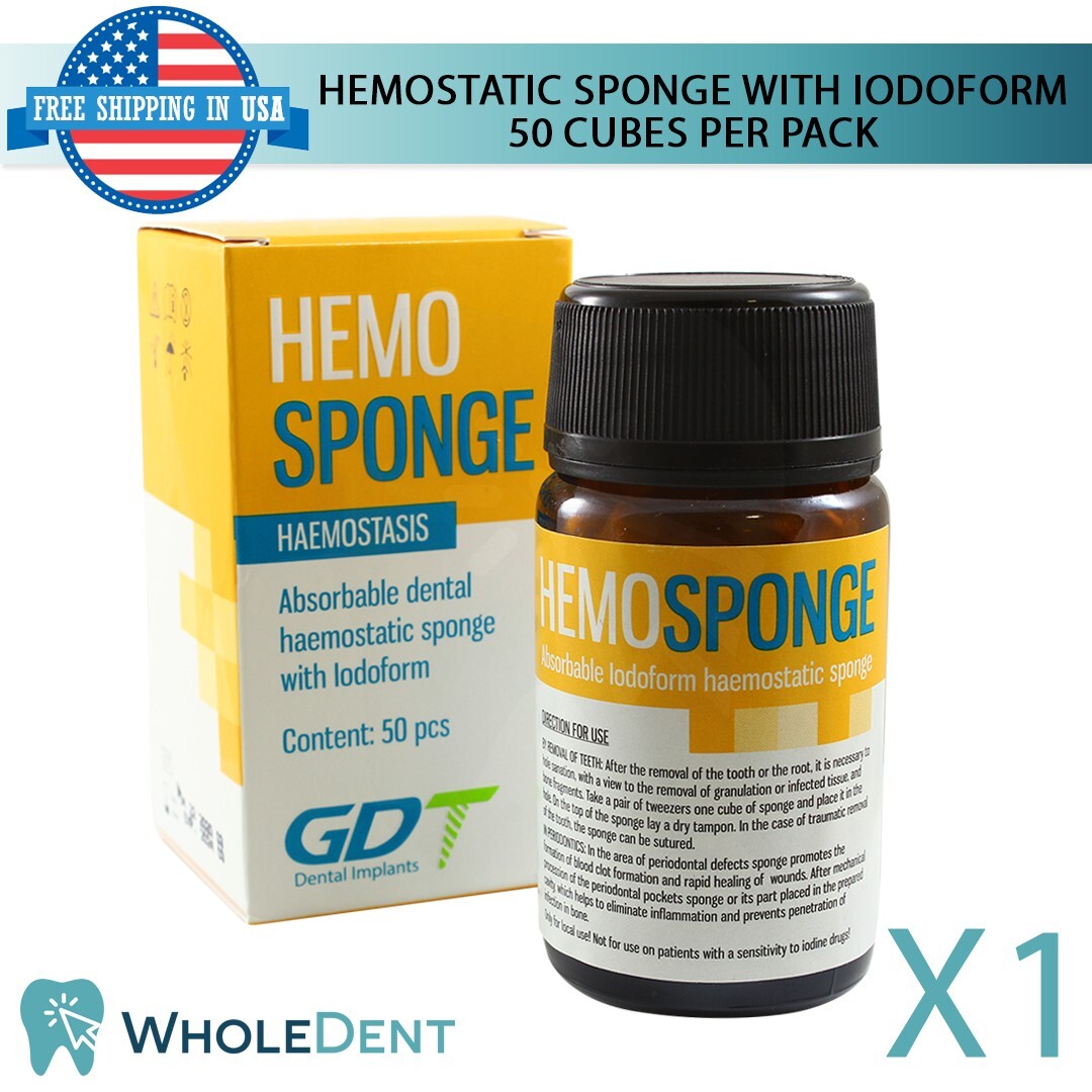 Dental Hem0sponge Collagen With I0doform 50pcs Non-Sterile Full Absorption