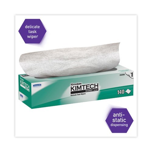 Kimtech Kimwipes Delicate Task Wipers, 14.7×16.6, Unscented, 144/Box, 5 boxes/PK