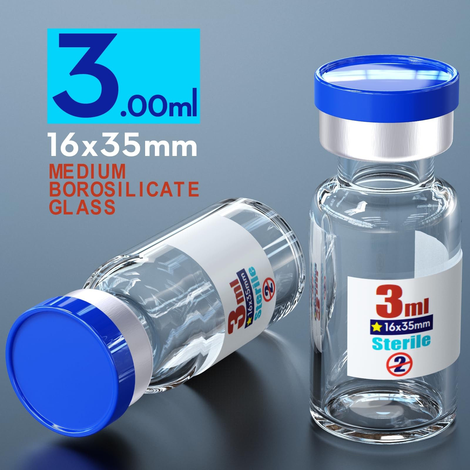 Sterile Empty Vials with Self Healing Injection Port,with Flip Off Aluminum C…