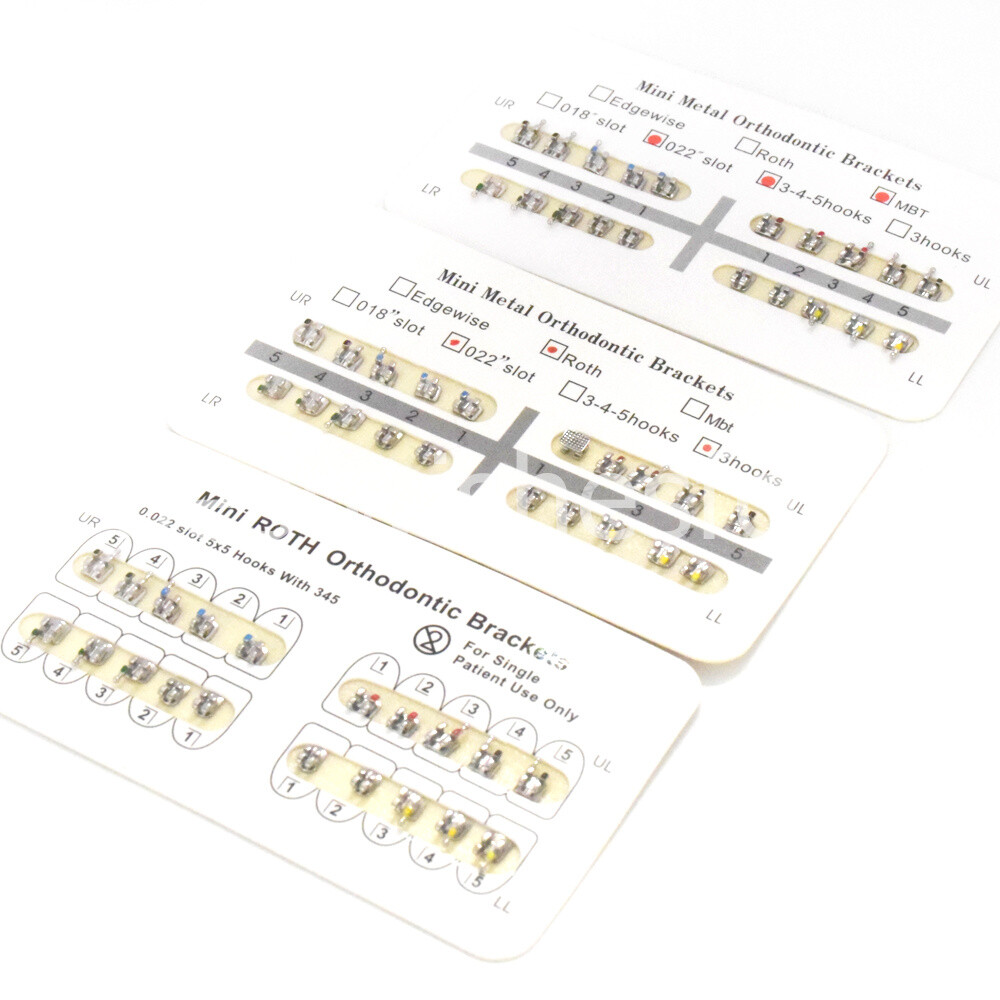 Dental Orthodontic MIM Monoblock Bracket Metal Mini Roth/MBT 0.022 3 4 5 Hook