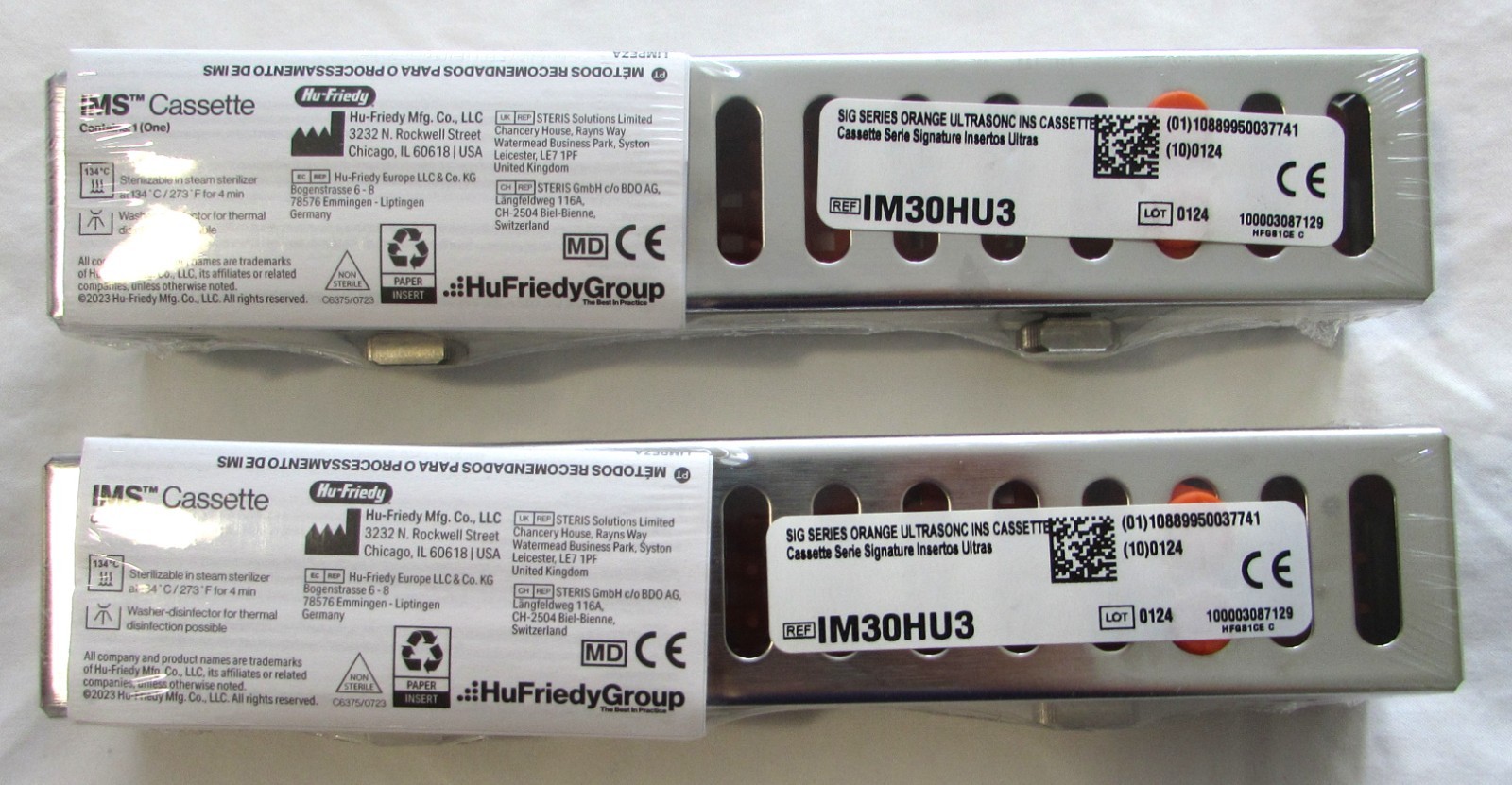 NEW Set of 2 Hu-Friedy IMS Signature Series Small Ultrasonic Cassettes Orange