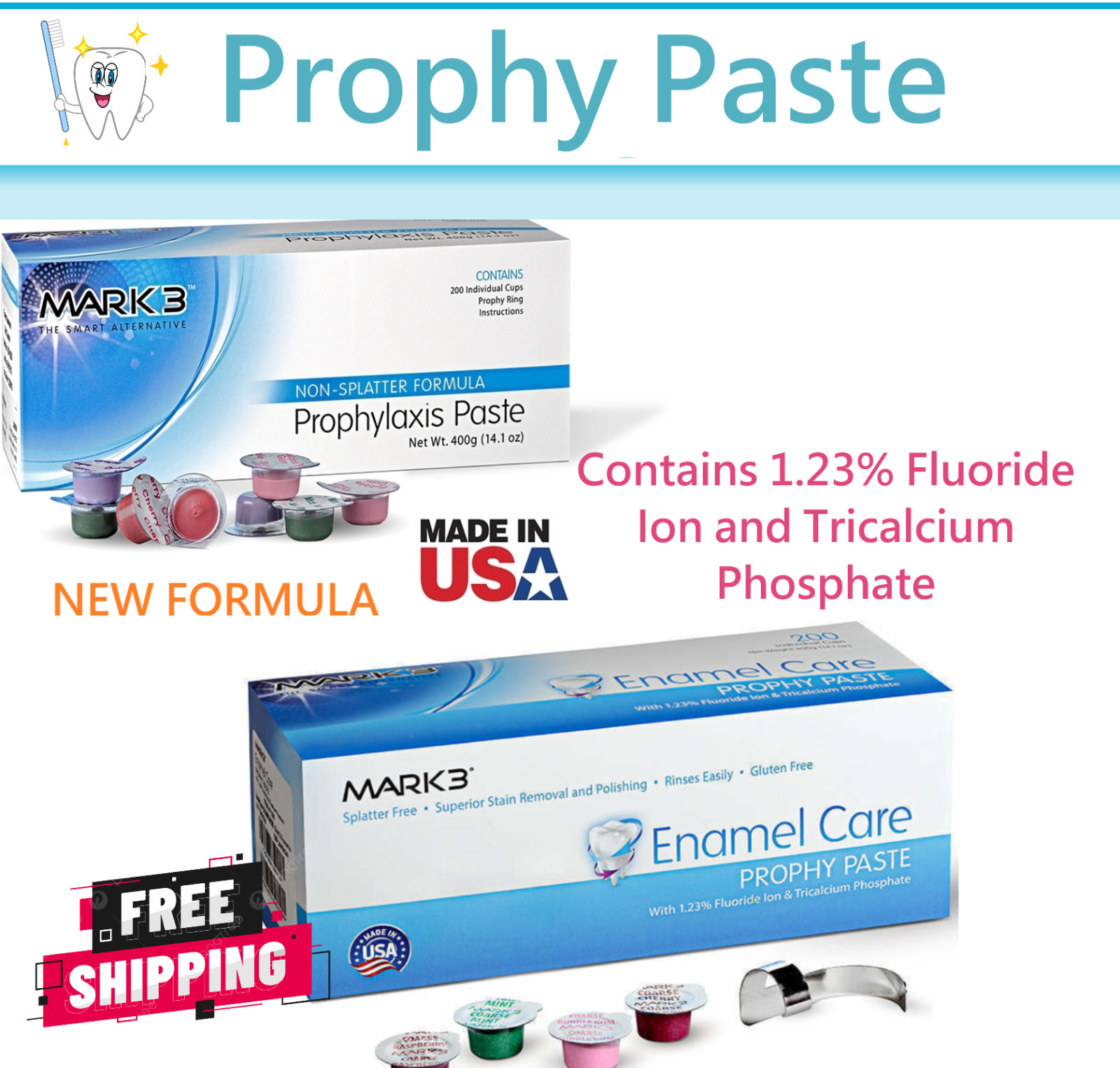Prophy Paste Dental Prophylaxis Coarse Medium Fine Extra X-Coars up to 400 cup