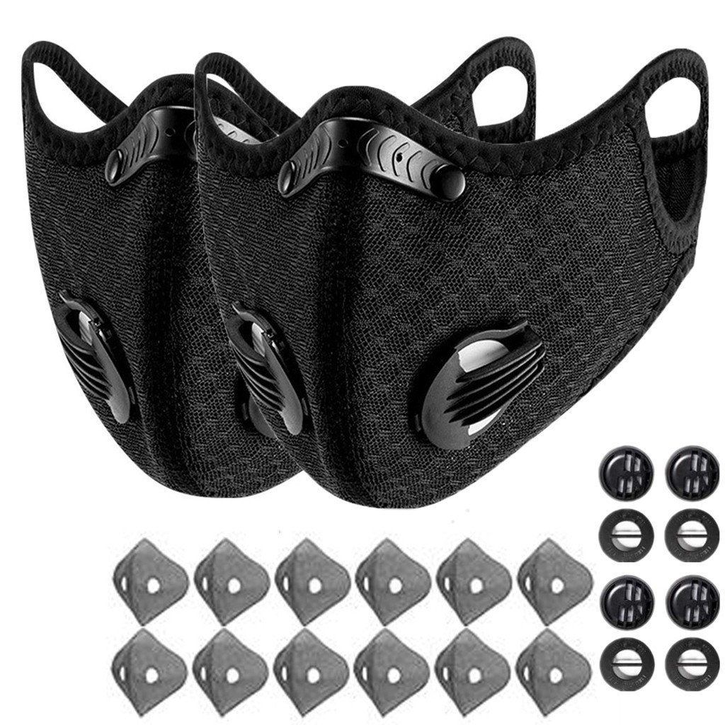 2x Washable Half Facepiece Face Cover Respirator Filter Anti Pollution Dust Mask