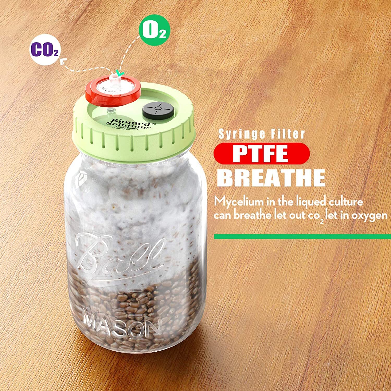 100pcs Lab PTFE Syringe Filter 25mm / 0.22 um , Non-sterile, HPLC, Hydrophobic