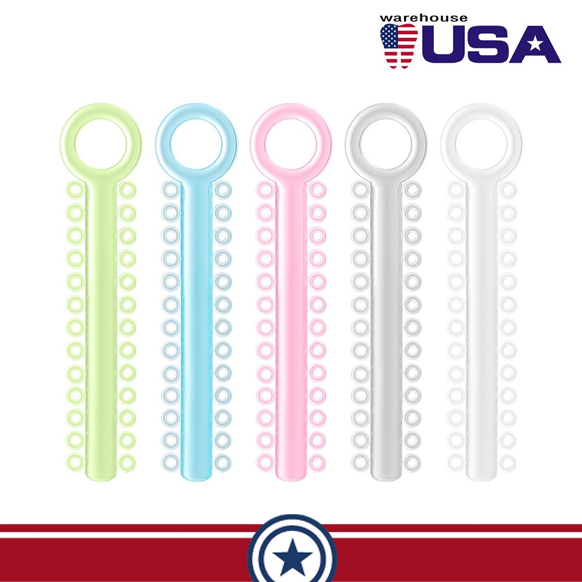 1040pcs/box Dental Orthodontic Ligature Ties Elastic Rubber Bands Dark Light Mix