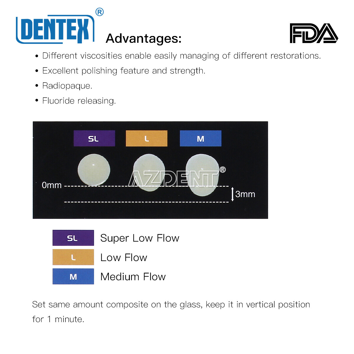 5X Resina compuesta fotopolimerizable dental fluida Medium Flow A3 3g/Jeringa