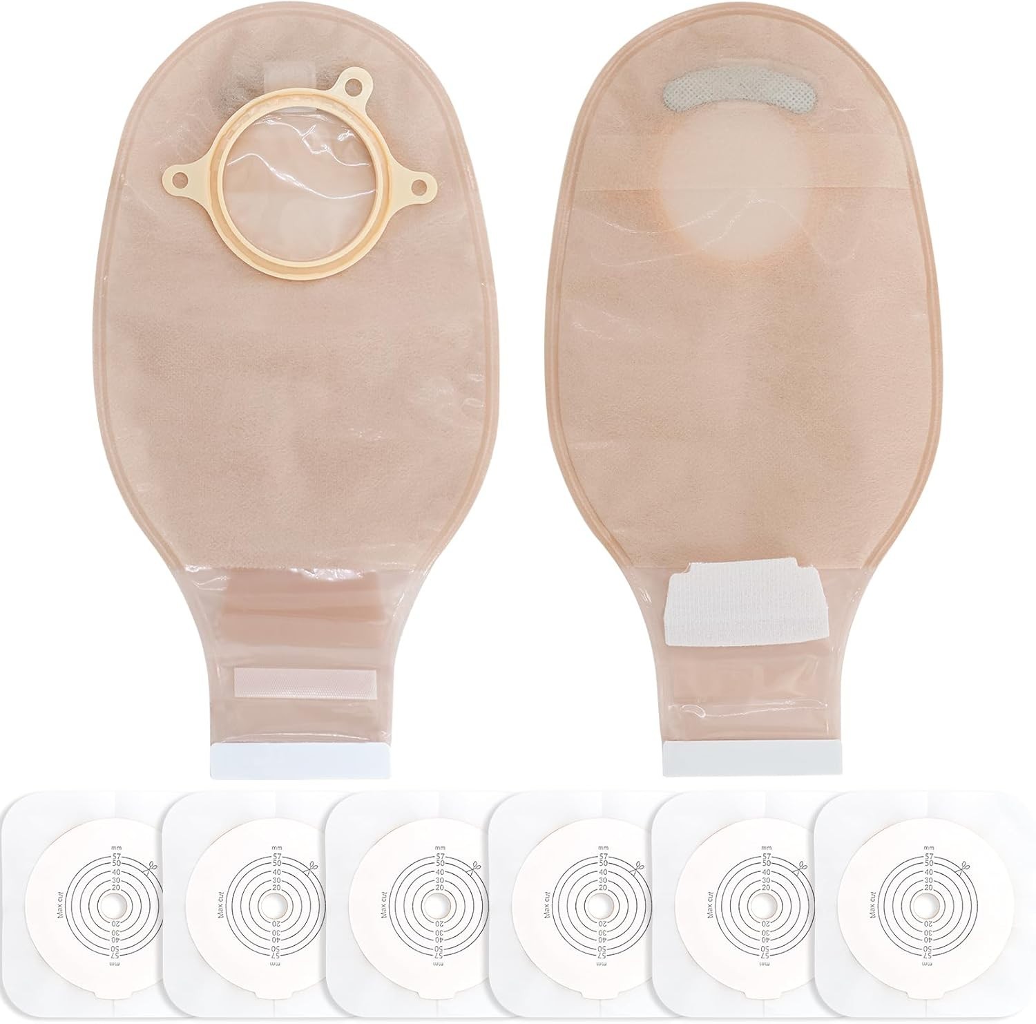 SUCONBE Ostomy Supplies, 21PCS Colostomy Bag with Hook-and-Loop Closure- 15 PCS