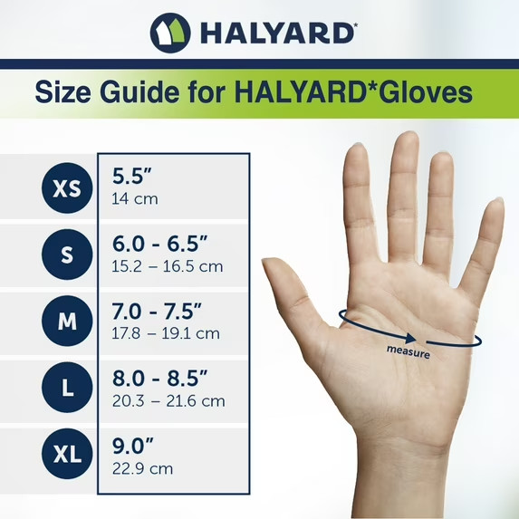 10 Boxes – Halyard Lavender Powder Free Nitrile Exam Gloves – Sizes: S, M, L, XL