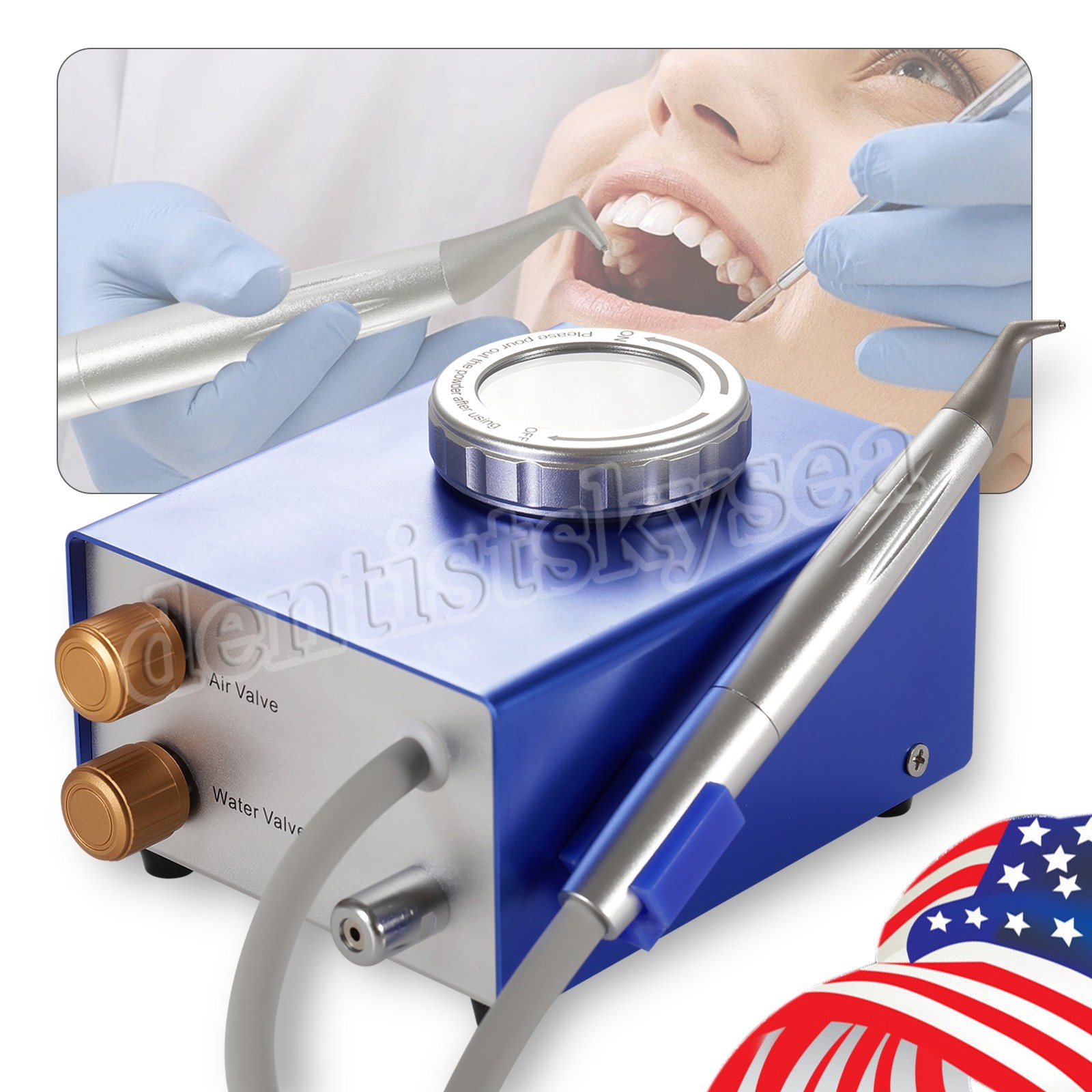 Flow Teeth Polishing Polisher Handpiece Hygiene Jet 2/4 Holes Dental Air Prophy