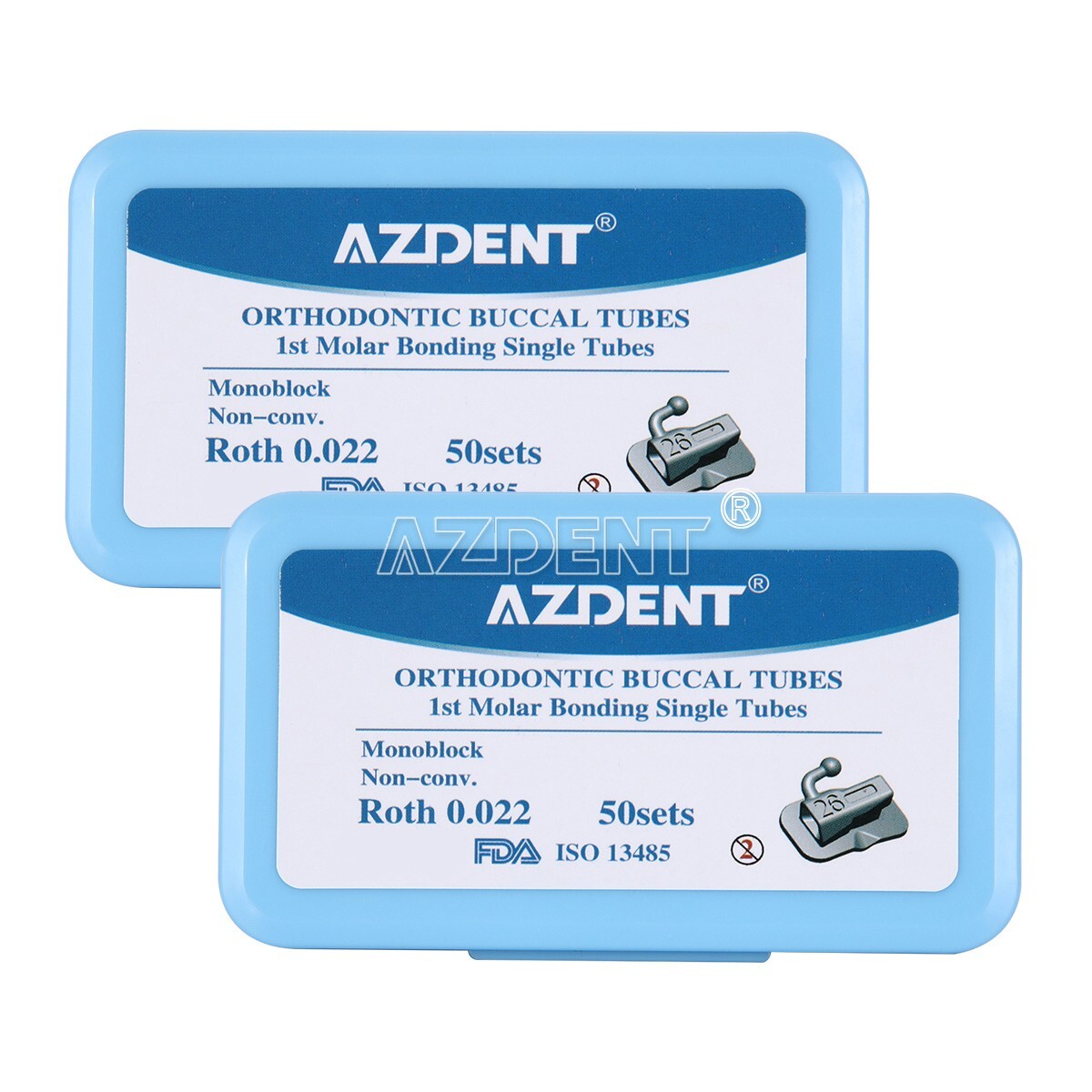 Dental Orthodontic Buccal Tube 1st 2nd Molar Roth/MBT 022 018 Bondable Monoblock