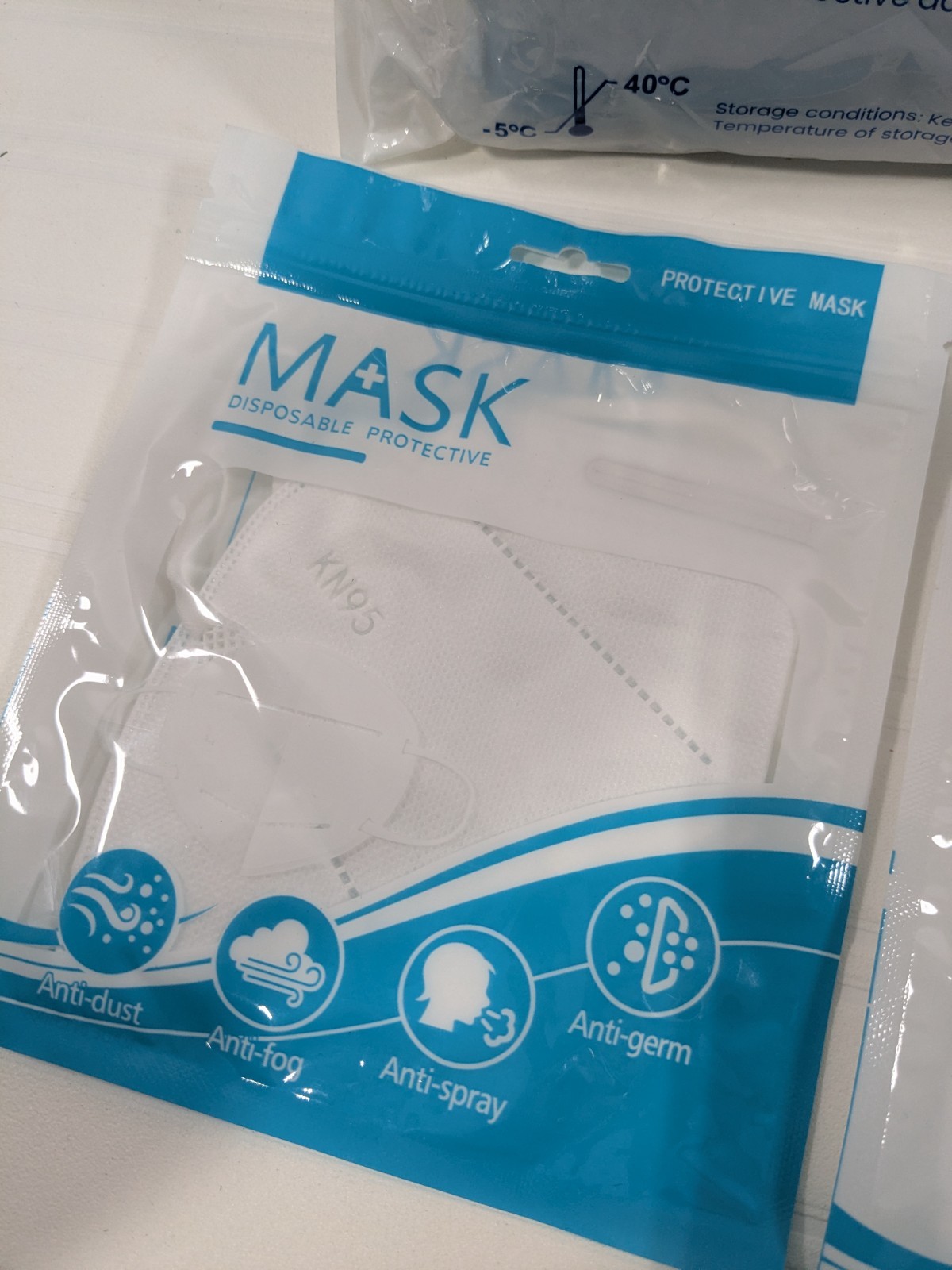 Pack of 100 Disposable Masks Black 3 Protective Layers with 2x KN95 Face Masks