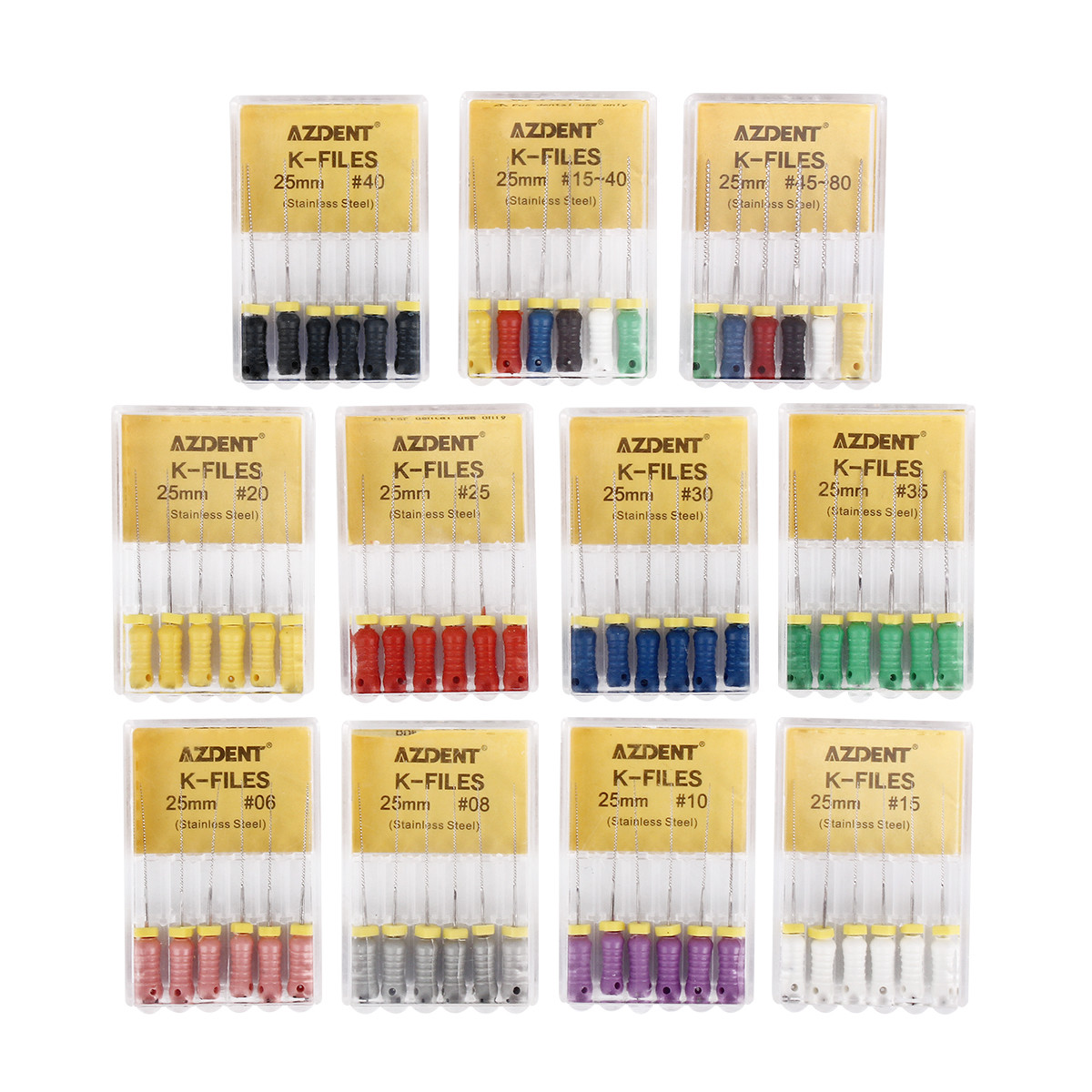 Dental Endo Root Canal Files 25mm/21mm #15-40/Absorbent Paper/Gutta Percha Point