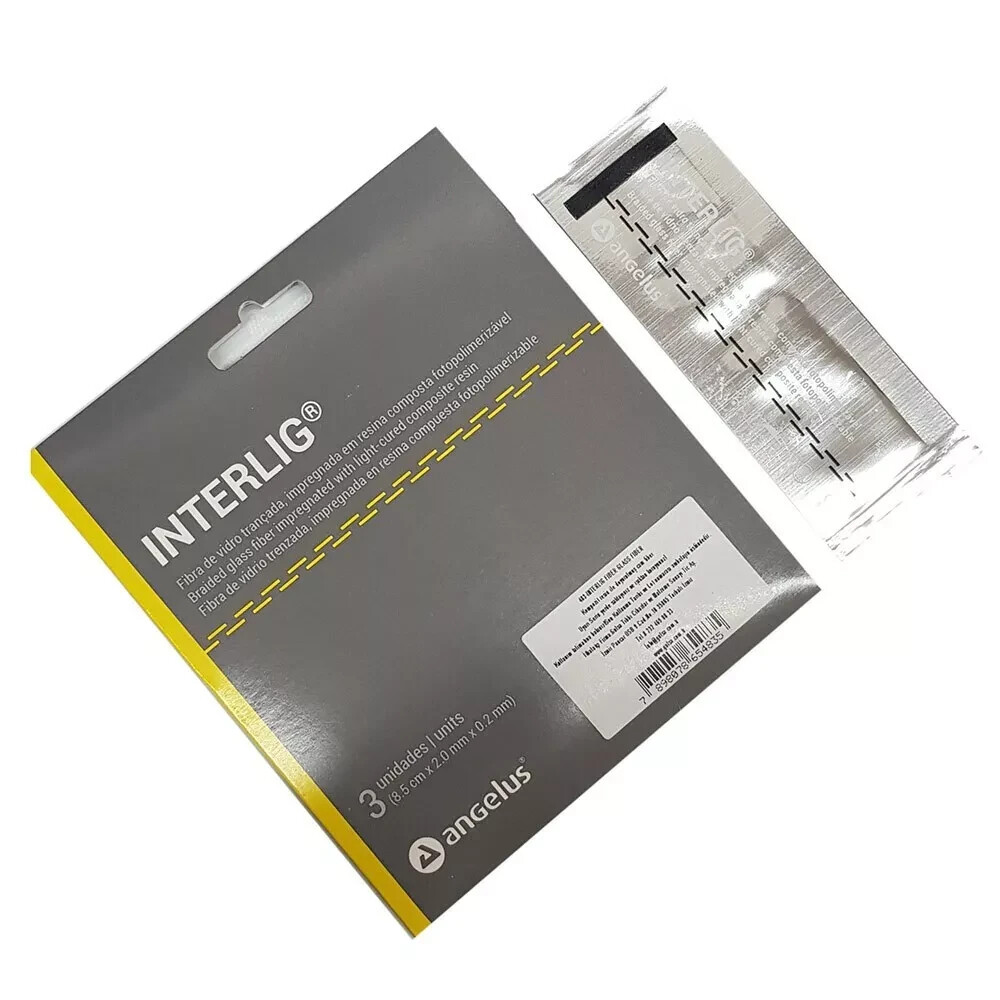 Dental INTERLIG ANGELUS Glass Fiber Splint 3 Units Impregnated Light Cure