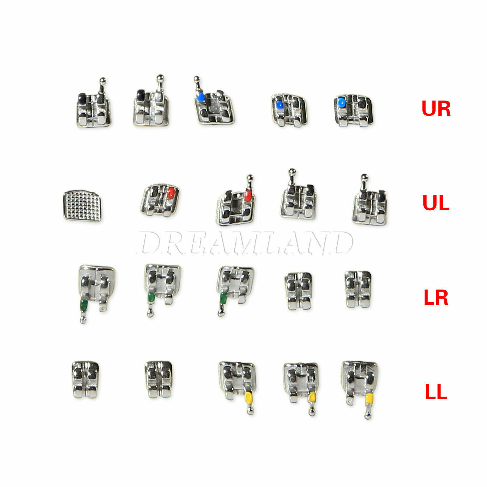 100 pack Dental Orthodontic Metal Bracket Mini MBT 0.22″Slot 345 Hooks #1 USA