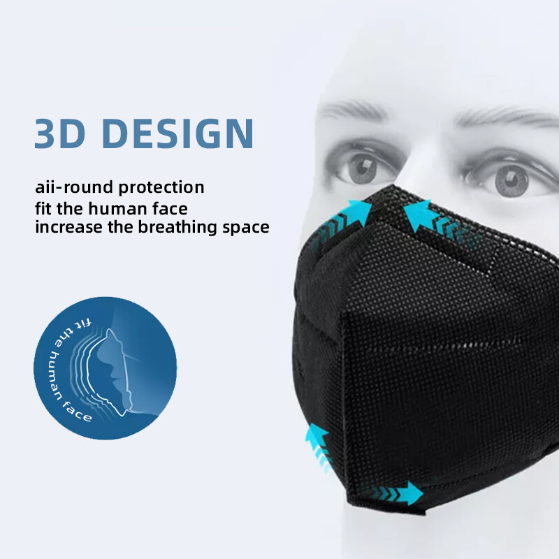 10/50/100 Pcs Black KN95 Protective 5 Layer Face Mask Disposable K N95 Marks