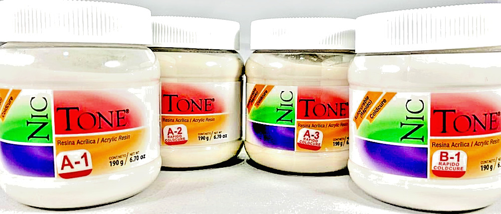 NIC TONE Autocurable Coldcure Acrylic Resin Powder All Shades + Liquid by – MDC