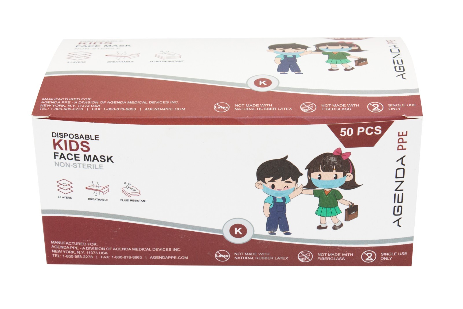 Agenda PPE – Kids Disposable Animal Face Masks Blue 3 Ply Earloop – 600pcs