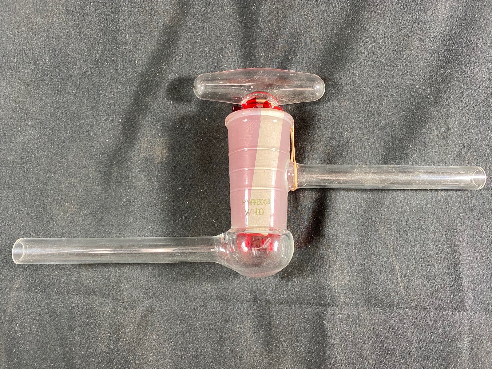 PYREX V-10 High Vacuum Stopcock Oblique 10mm Bore Hollow 320mm Length 15mm O.D.