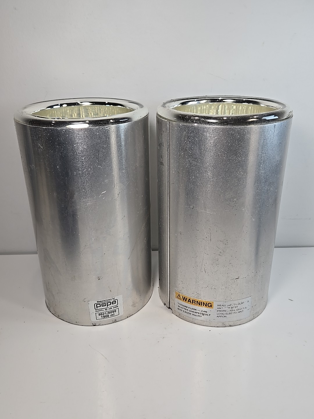 POPE 1900mL 120mm ID 190mm Depth Cylindrical Glass Aluminum Dewar Flask 86210099