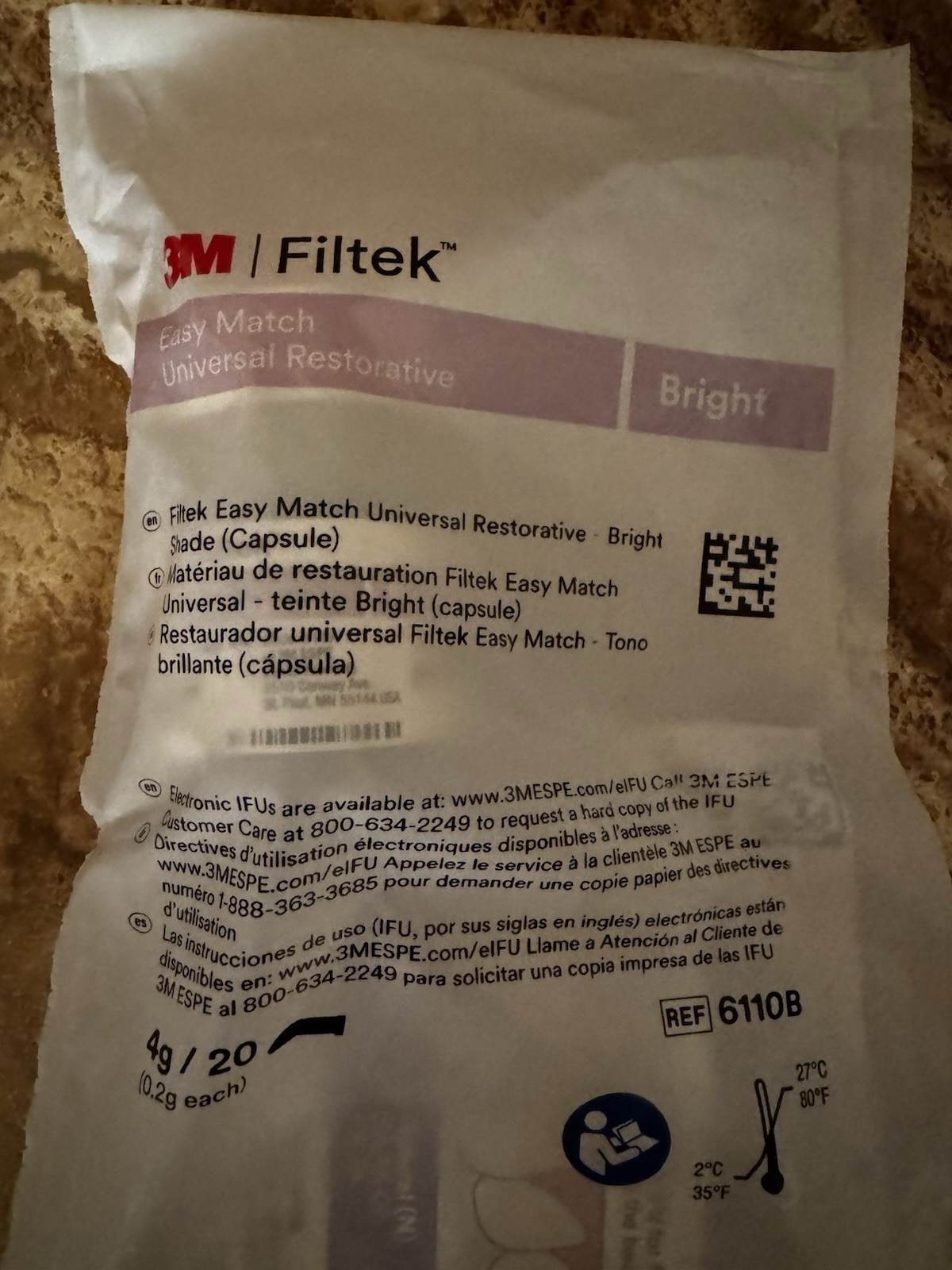 3M Filtek Easy Match Universal Restorative 4gm Capsule Bright USA
