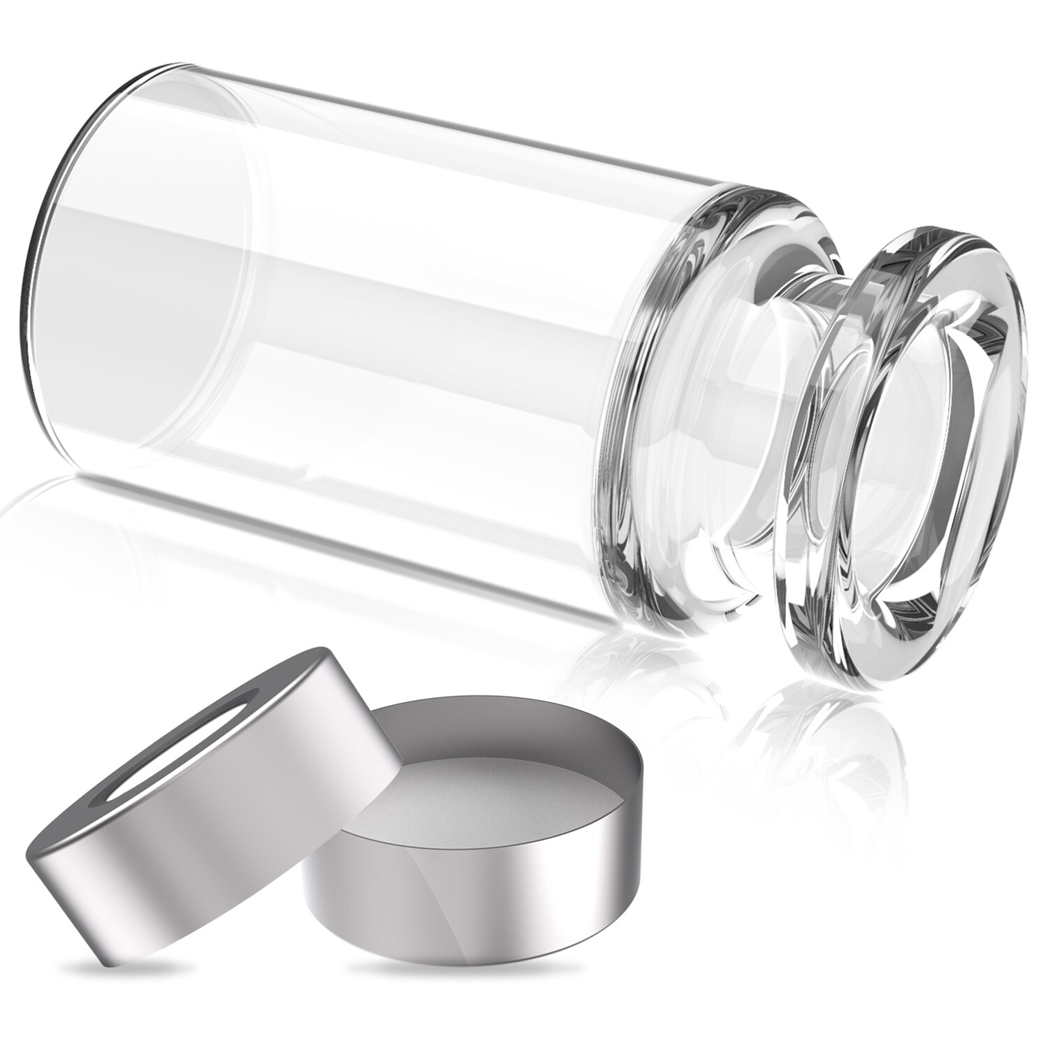 1000PCS 10ml Sample Vials+Aluminum Caps 20mm Crimp Top Clear Glass Bottle HPLC