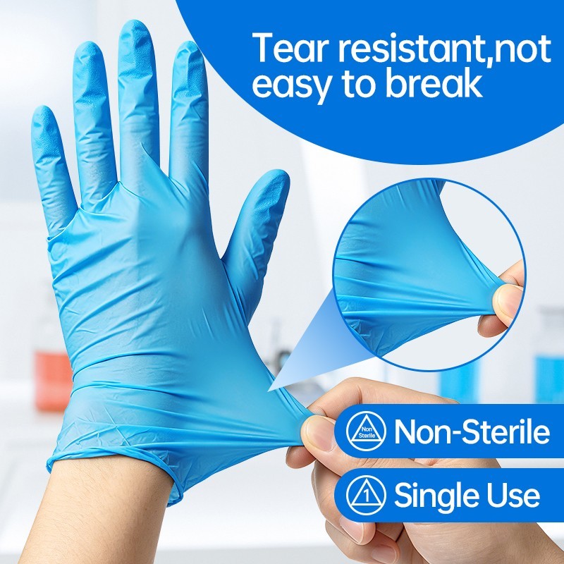 US Seller Nitrile Exam Gloves 100 PCs Powder-Free Food-Safe Disposable Glove