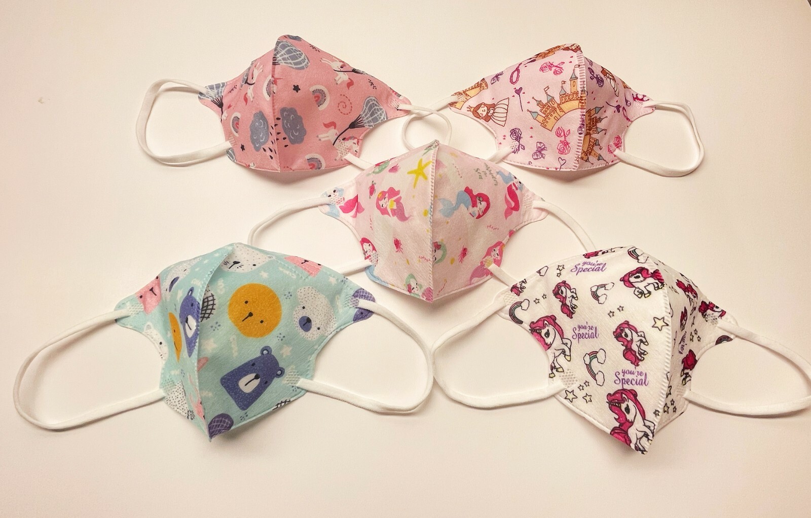 50 Pcs Protective 4 Layer Cartoon Face Mask BFE 95% Disposable 3D Masks For Kids