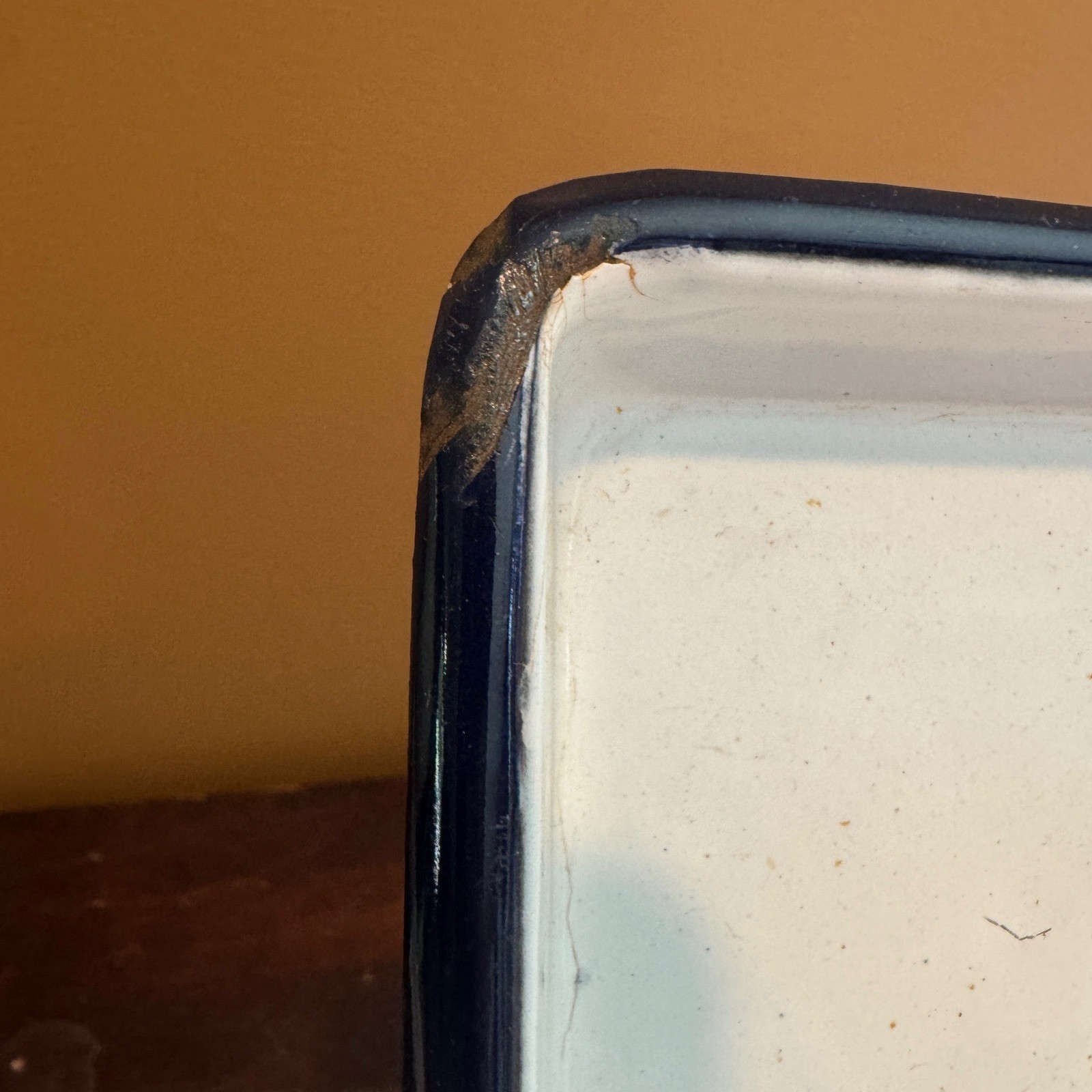 Vintage White Enamelware Tray Montauk Germany Medical Distressed