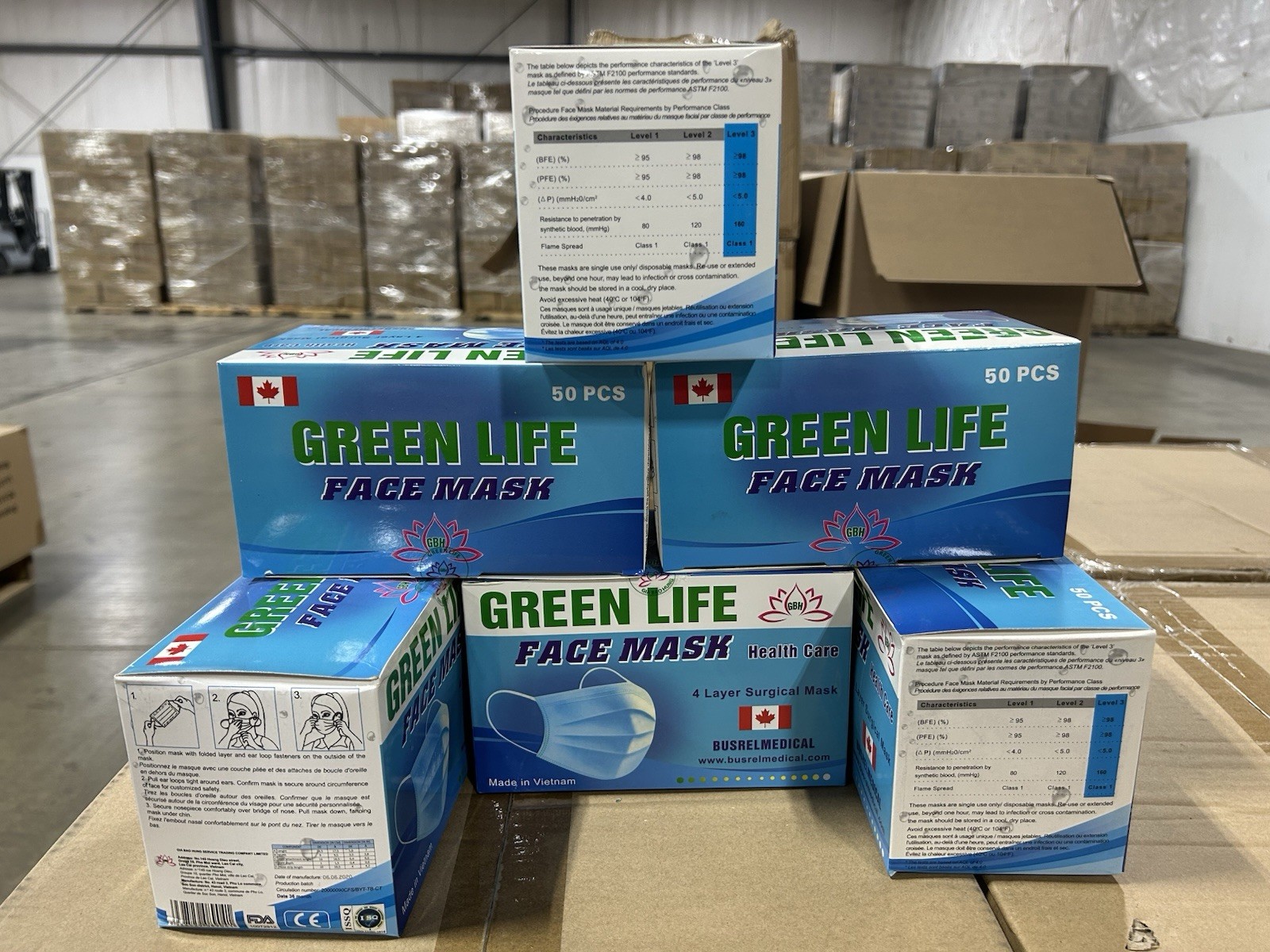 Green Life 4 Layer Surgical Mask. 300 Count
