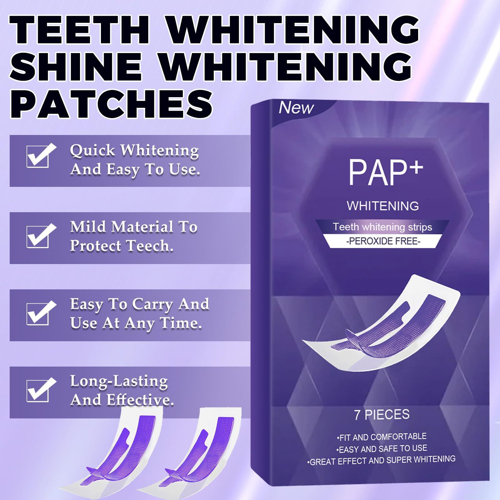 14 PCS Purple Teeth Whitening Strips, Smile 1 Count (Pack of 1)