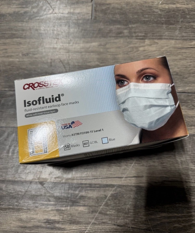 Crosstex ASTM Level 1 3-Ply Earloop Face Masks Case 2000 Ct PPE (4 Cartons) USA