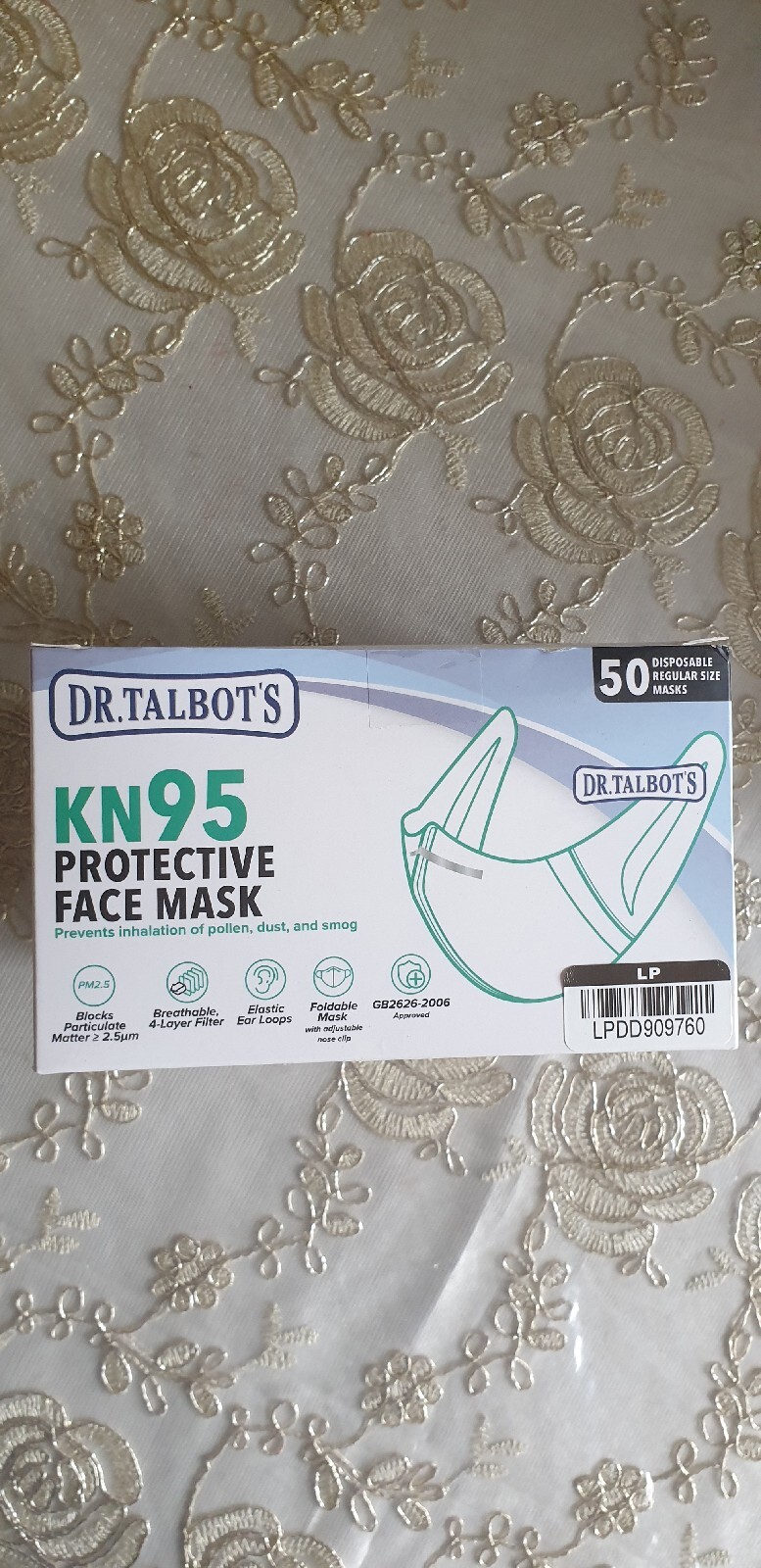 Dr. Talbot’s Disposable KN95 Cup Style Mask – Foldable – 4-Layer – 50 Masks