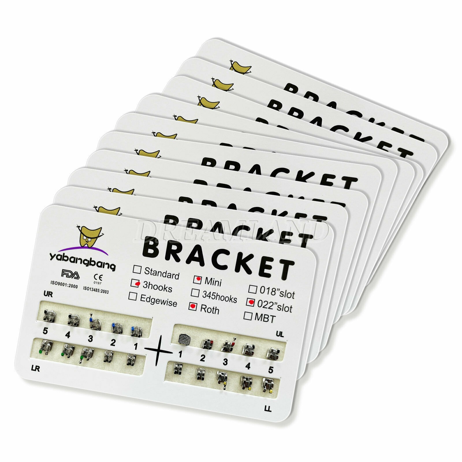 Dental Metal Brackets braces Mini/Standard MBT/Roth 022/018 Hooks 3/345