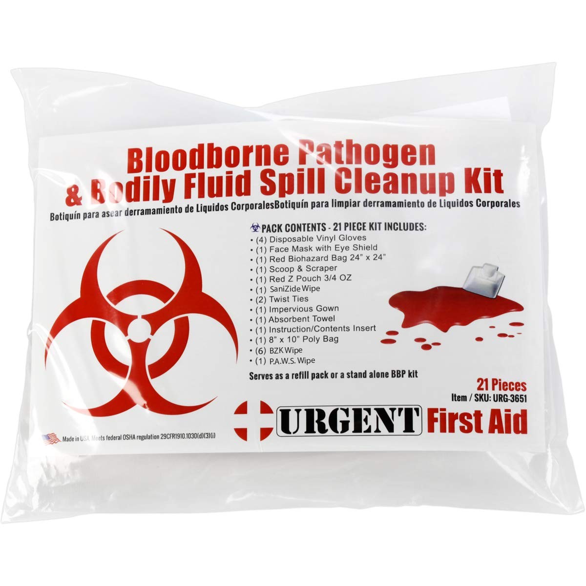 22 Piece Bodily Fluid Cleanup Pack/Bloodborne 21 Set, Multi-color