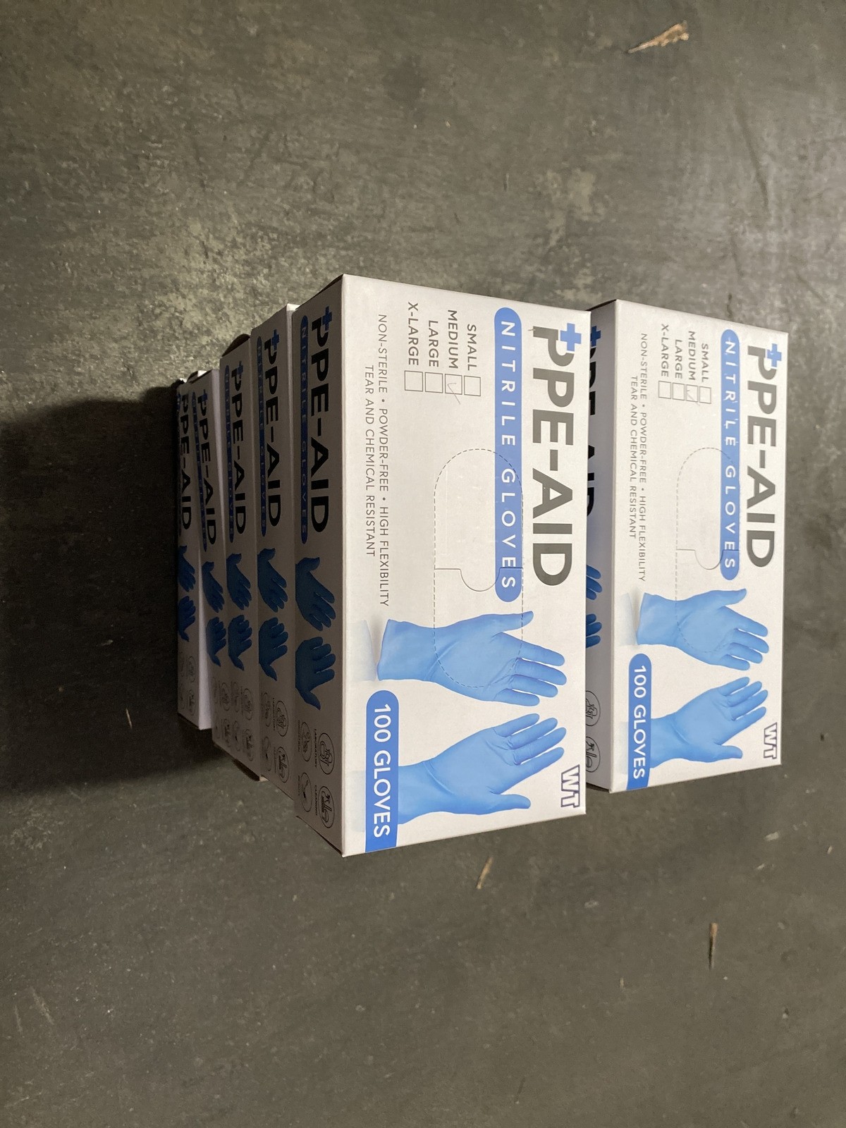 PPE-Aid Disposable Nitrile Gloves High flexibility, Medium 100Gloves/Box,10 Pack
