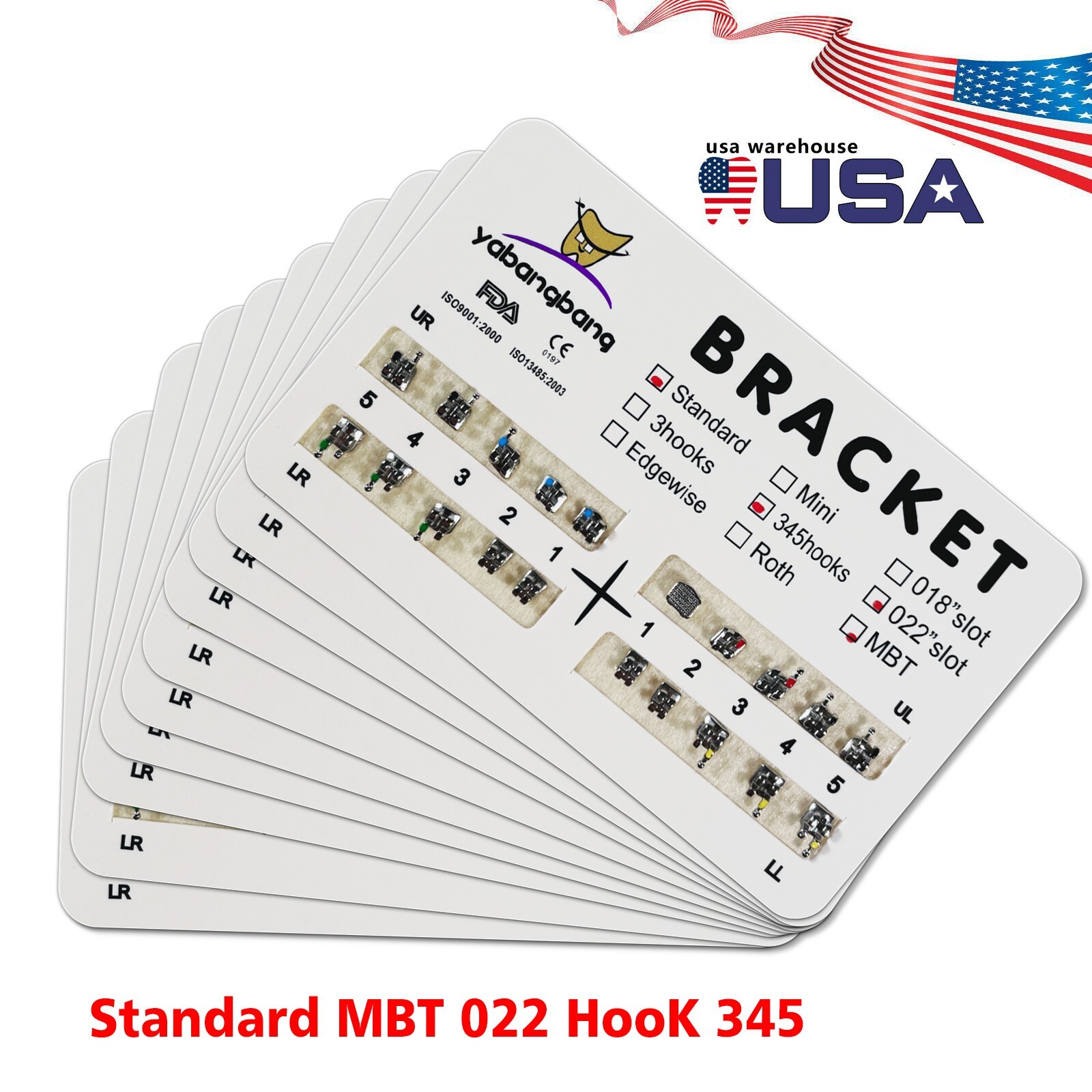 10 Packs/200 pcs Metal Standard MBT 022 Slot 3 4 5 Hooks Brackets Braces Sio