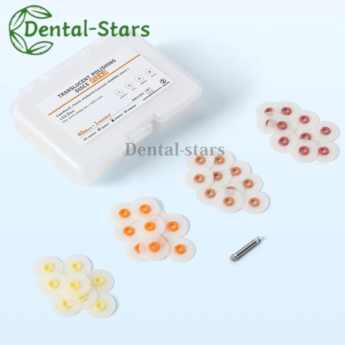 40Pcs Dental Composite Finishing Polishing Discs Coarse/Medium/Fine 9.5/12.5mm